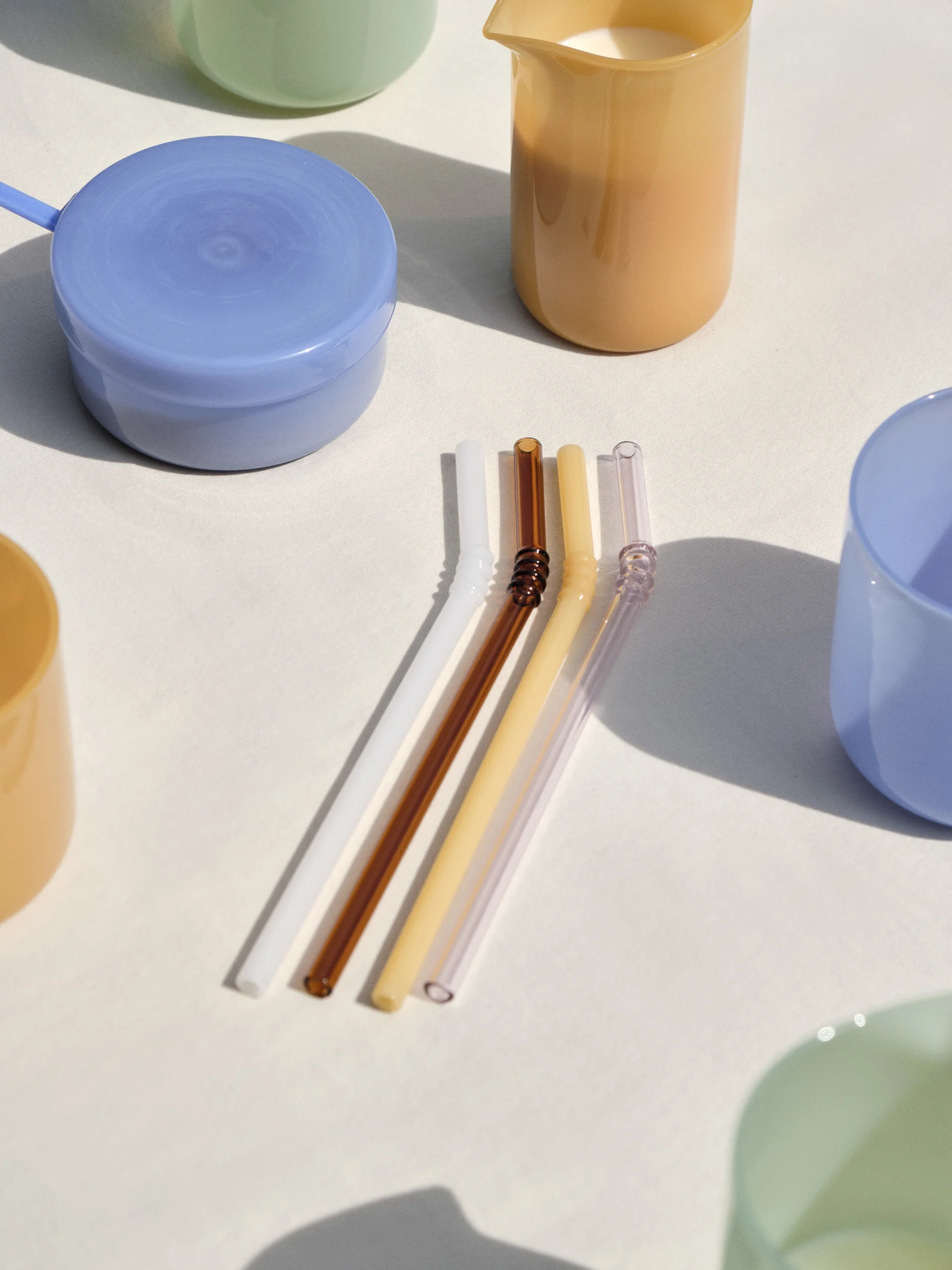 Sip Swirl Straw Set of 4 Opaque mix