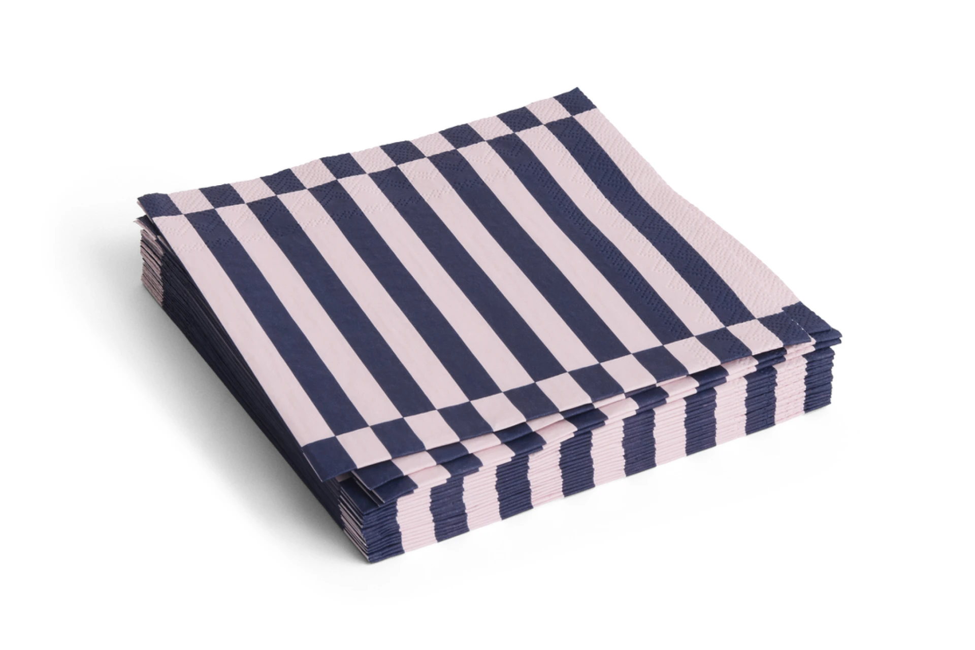 Pattern Napkins Set of 20 Dinner Light pink and dark blue pillar stripe