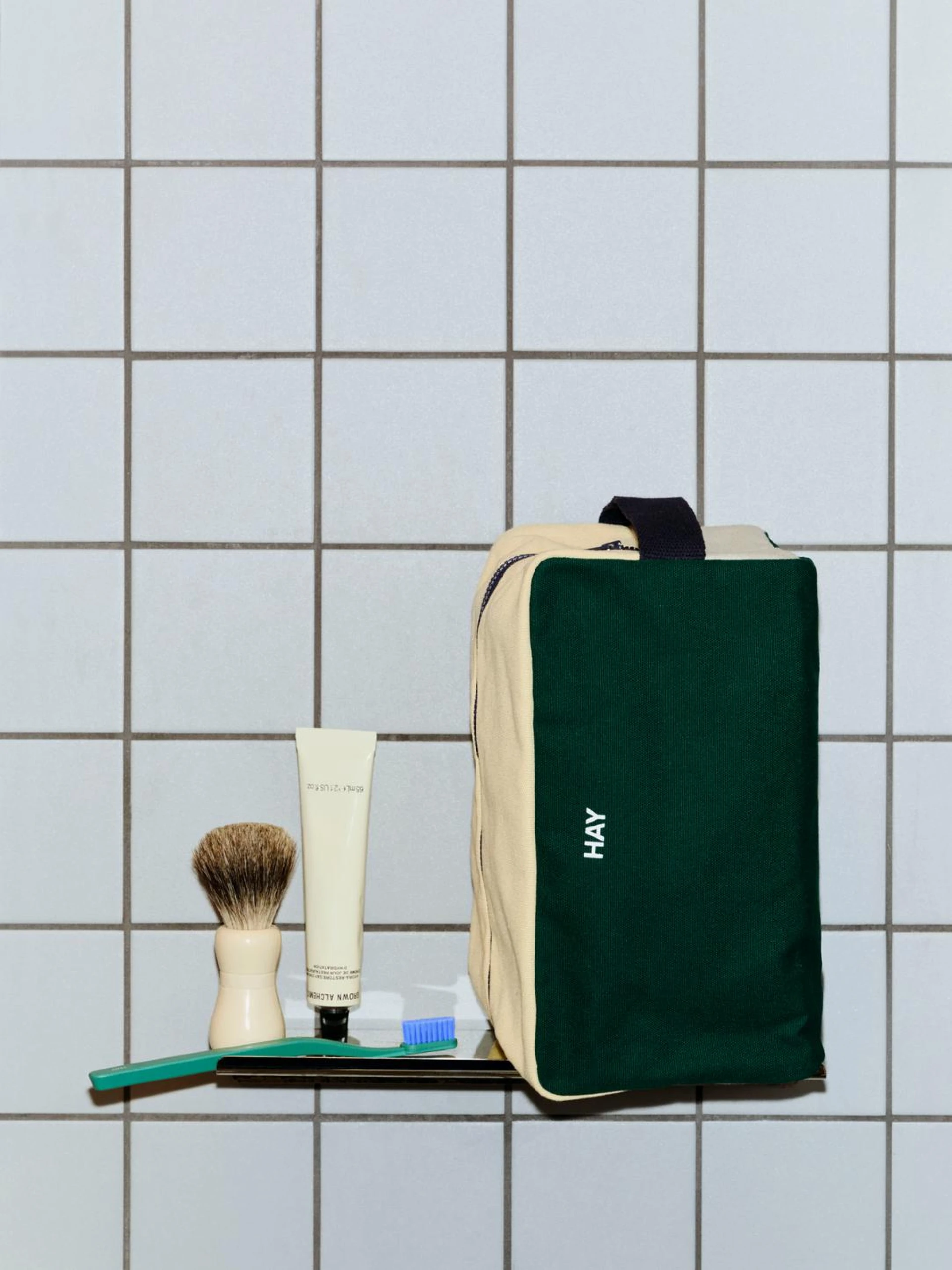 Multi Wash Bag Medium Dark green multi