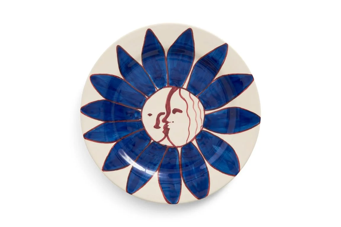 La Pittura Plate Ø28,5 Deep blue flower