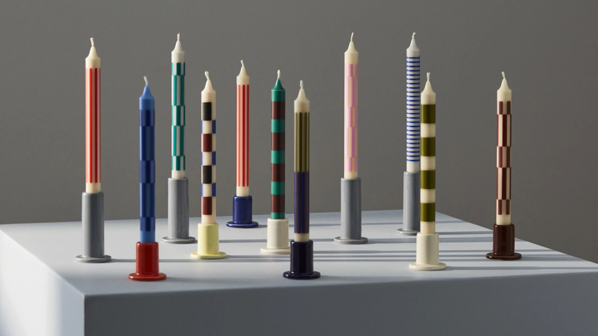 Tube Candleholder Light grey