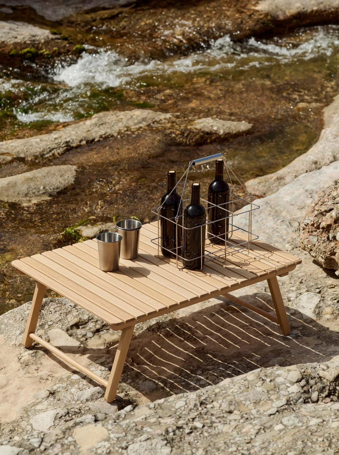 Outdoor Market Folding Table Large Natural