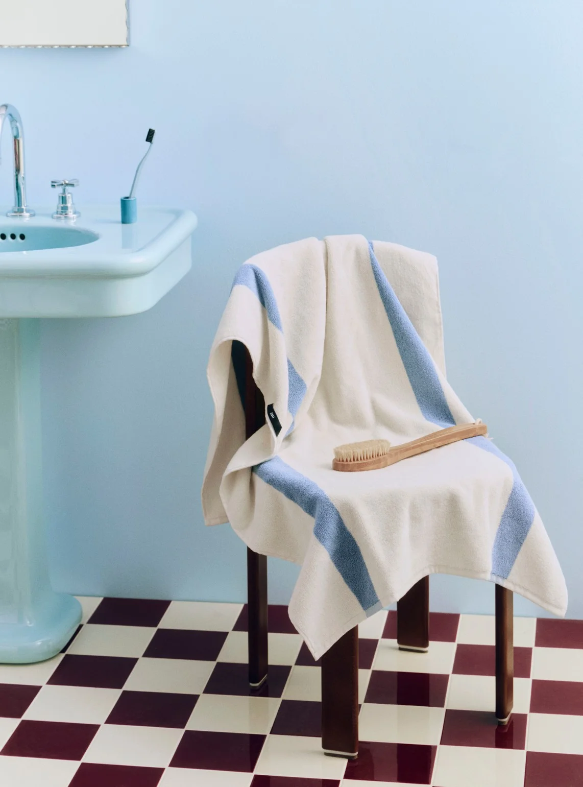 Stripe Bath Towel Dusty blue