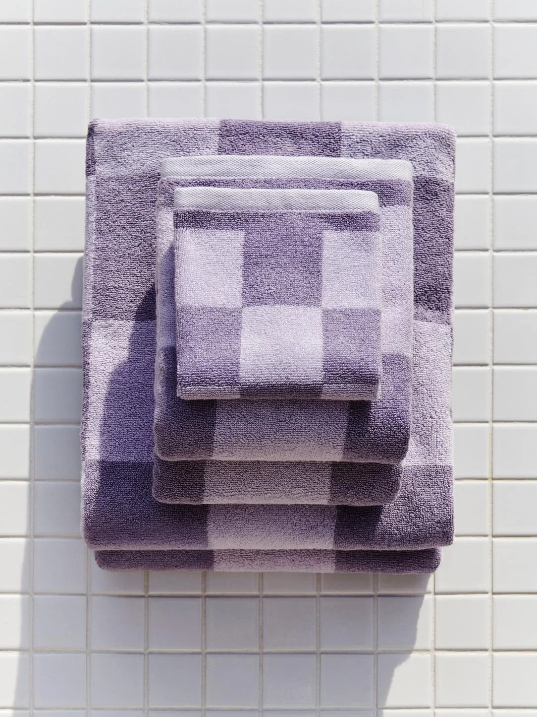 Check Wash Cloth Lavender