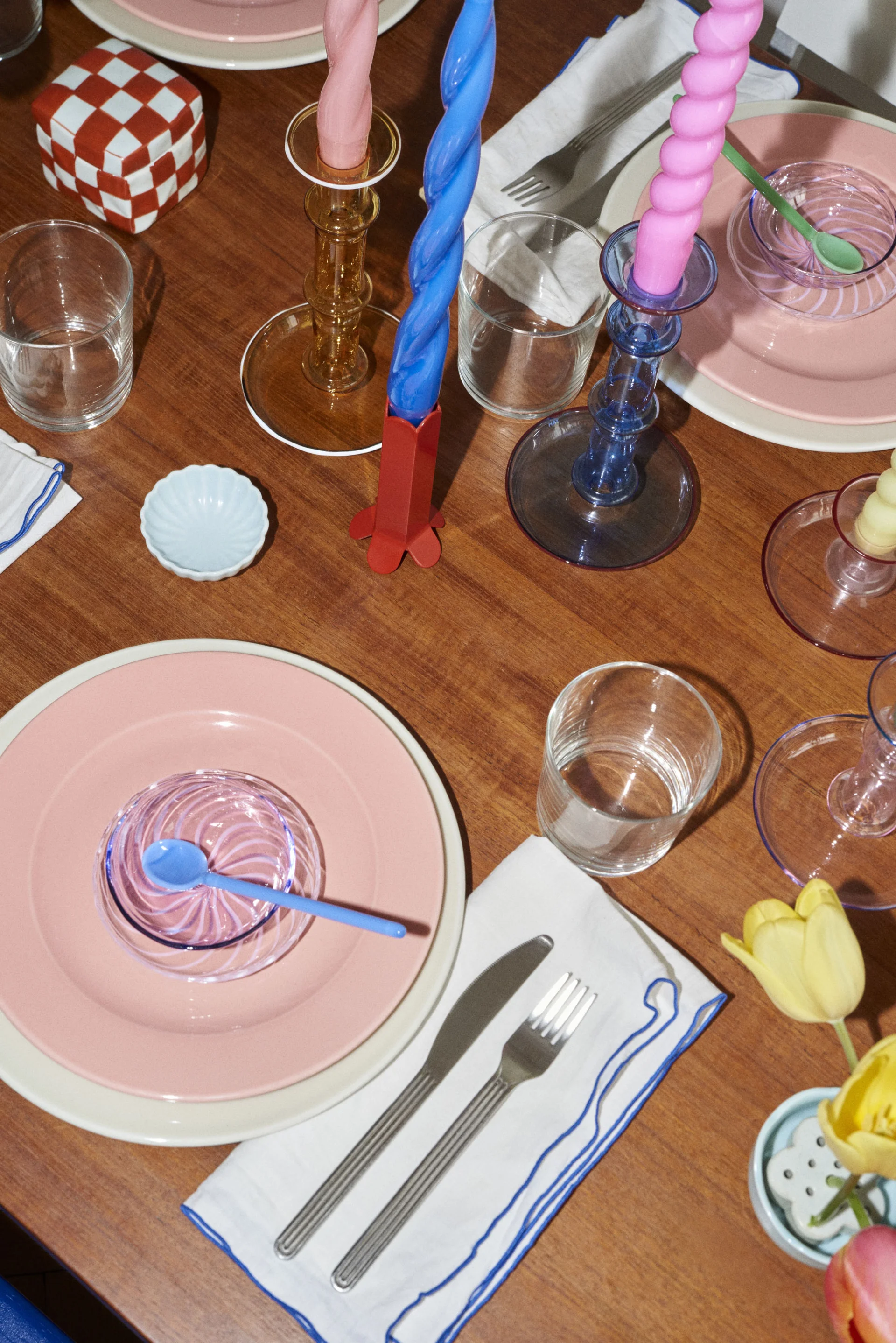 Arcs Candleholder L Red