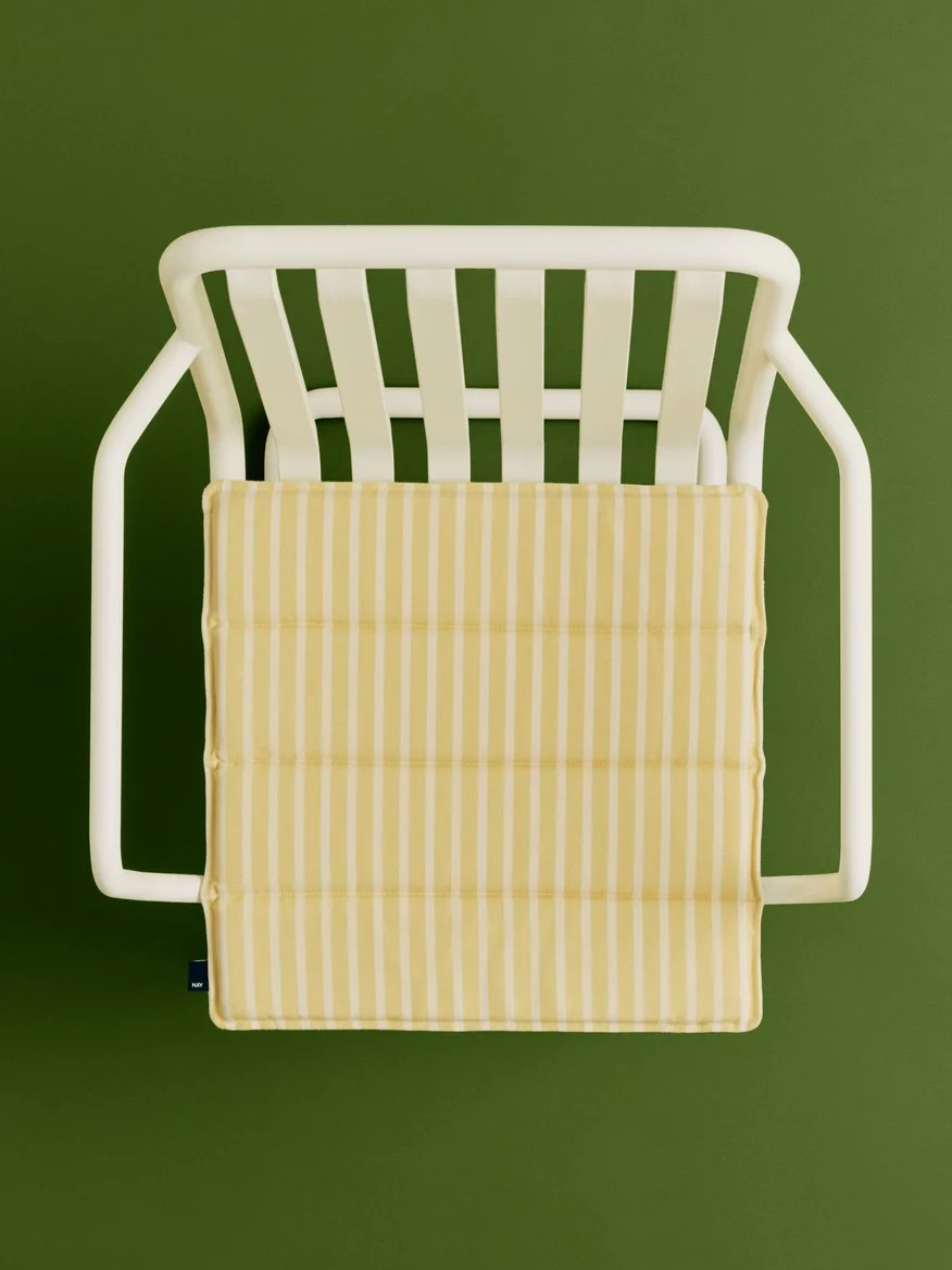 Terrazza Seat Cushion 40 x 40 Yellow bold stripe