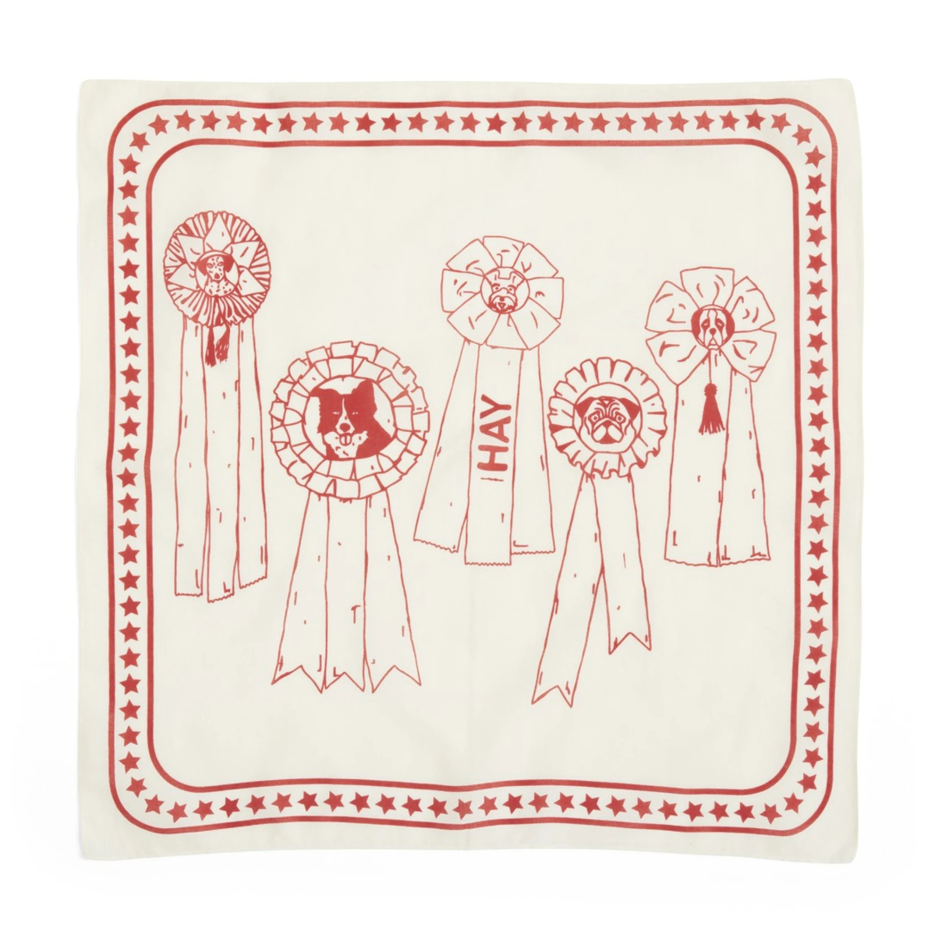 HAY Dogs Scarf 55 x 55 Off-white