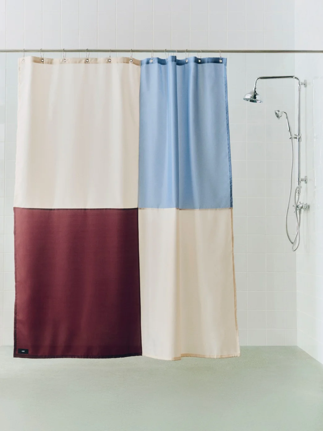 Check Shower Curtain Burgundy