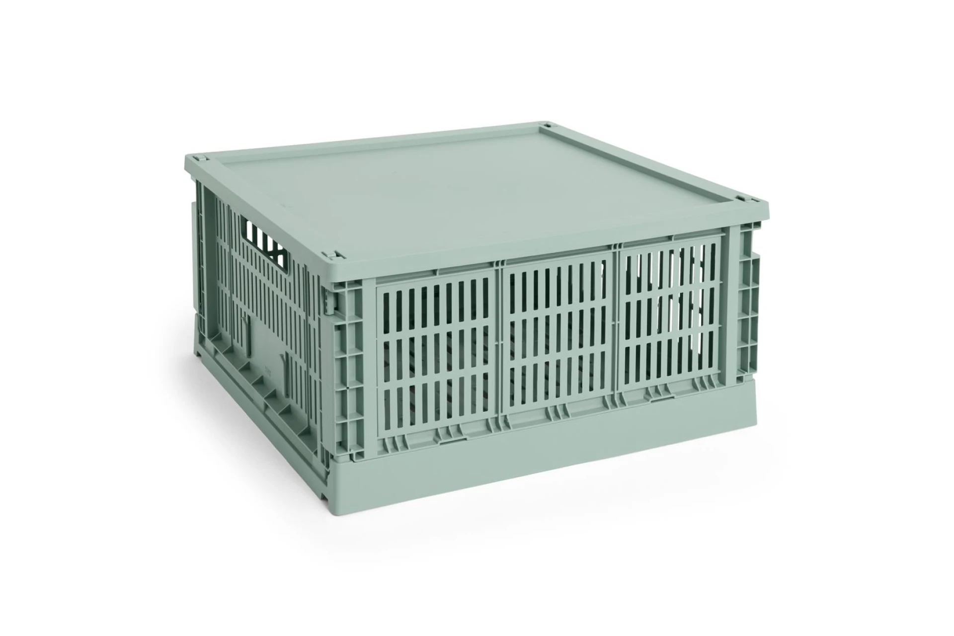 HAY Colour Crate Lid Plastic Large Square Sage green