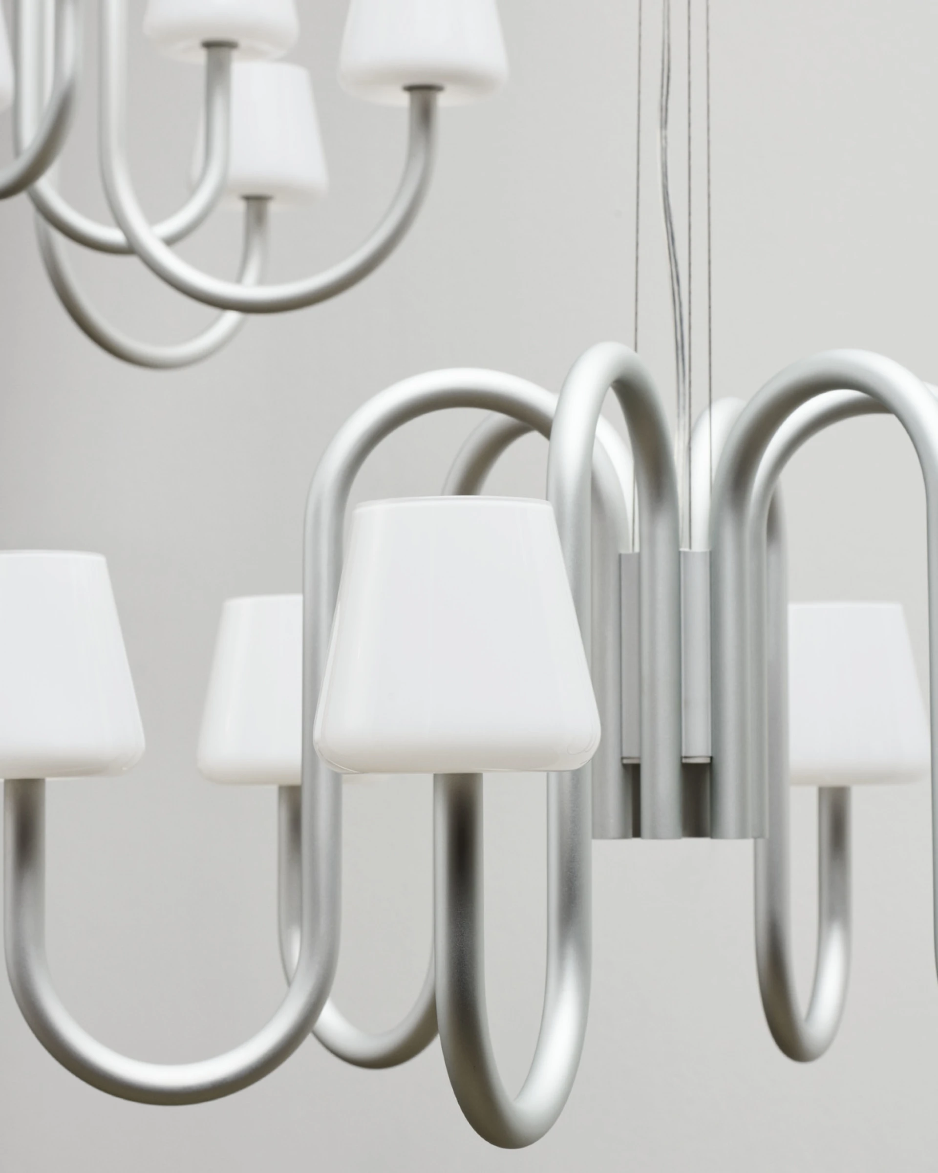 Apollo Chandelier 745 White opal glass