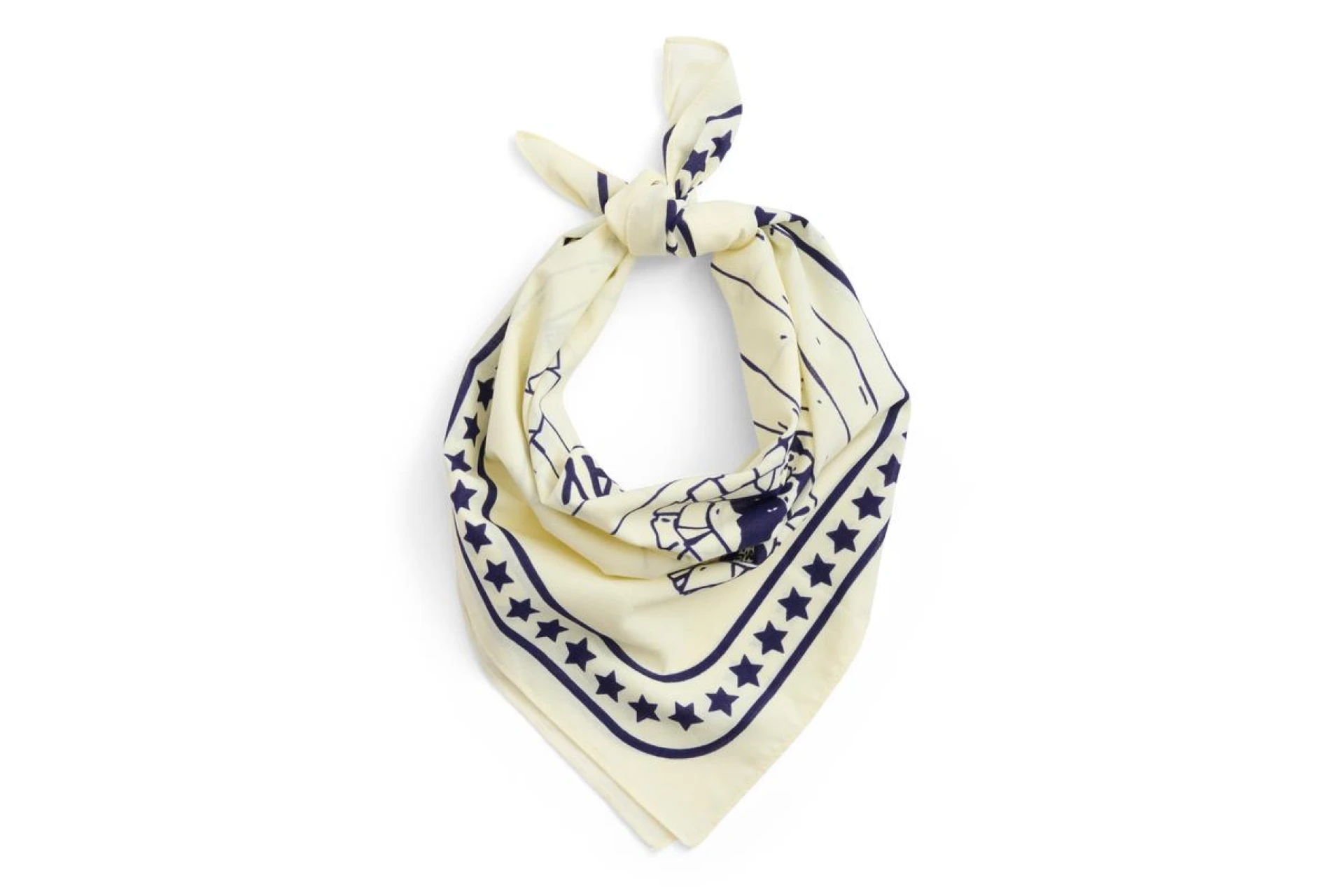 HAY Dogs Scarf (Recycled) 55 x 55 Off-white with blue