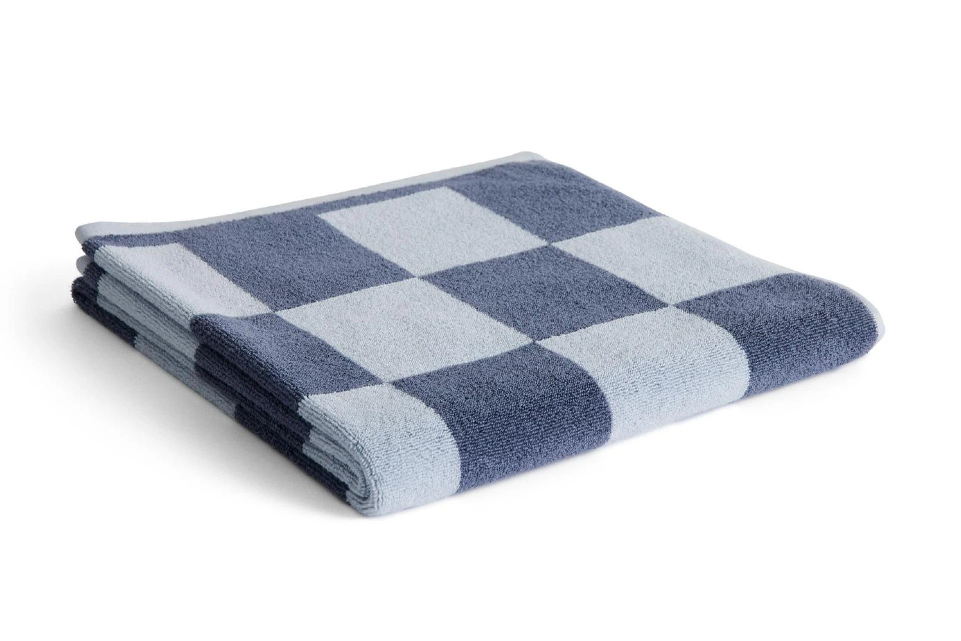 Check Bath Towel Steel blue