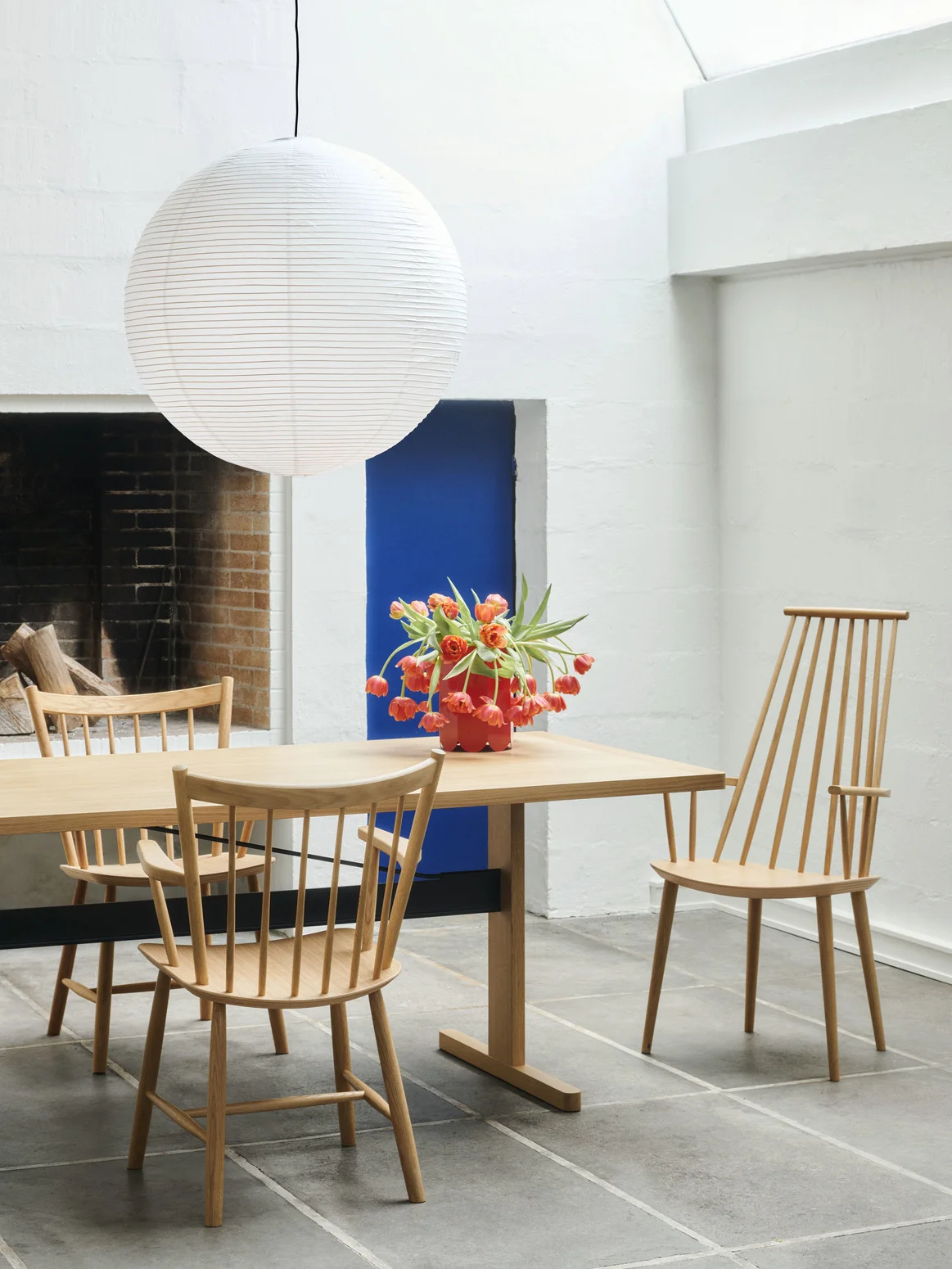 J110 Chair Beech Slate blue