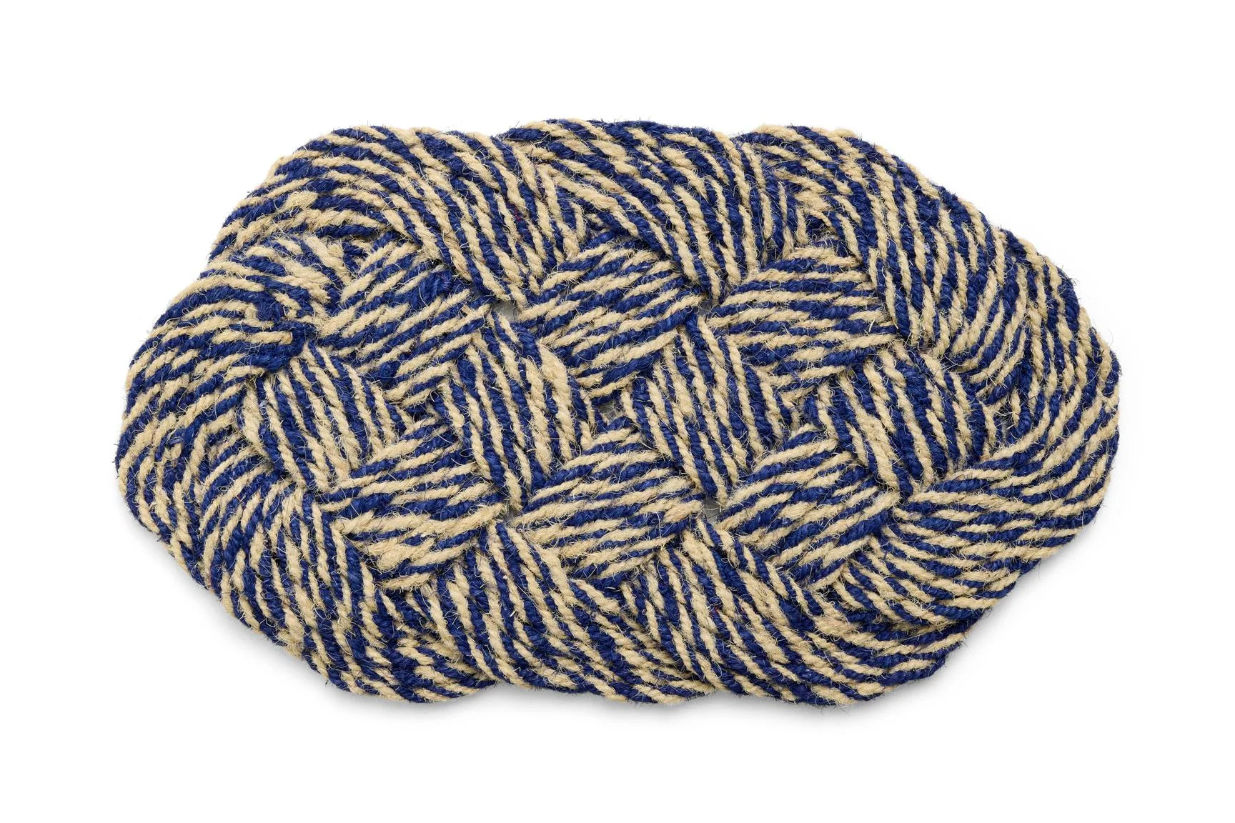Coco Door Mat Swirl Blue and off-white