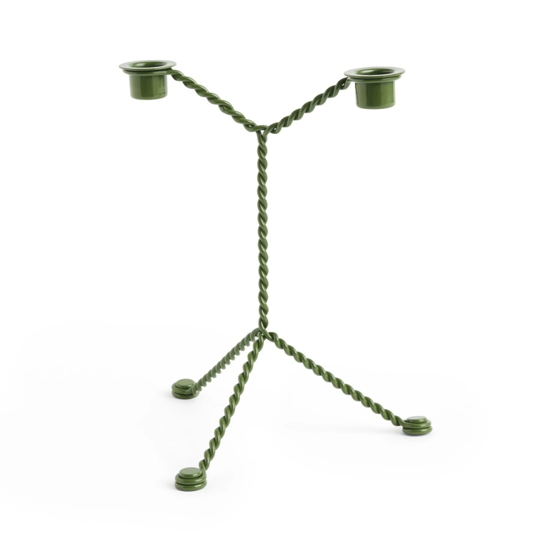 Wire Candleholder Green