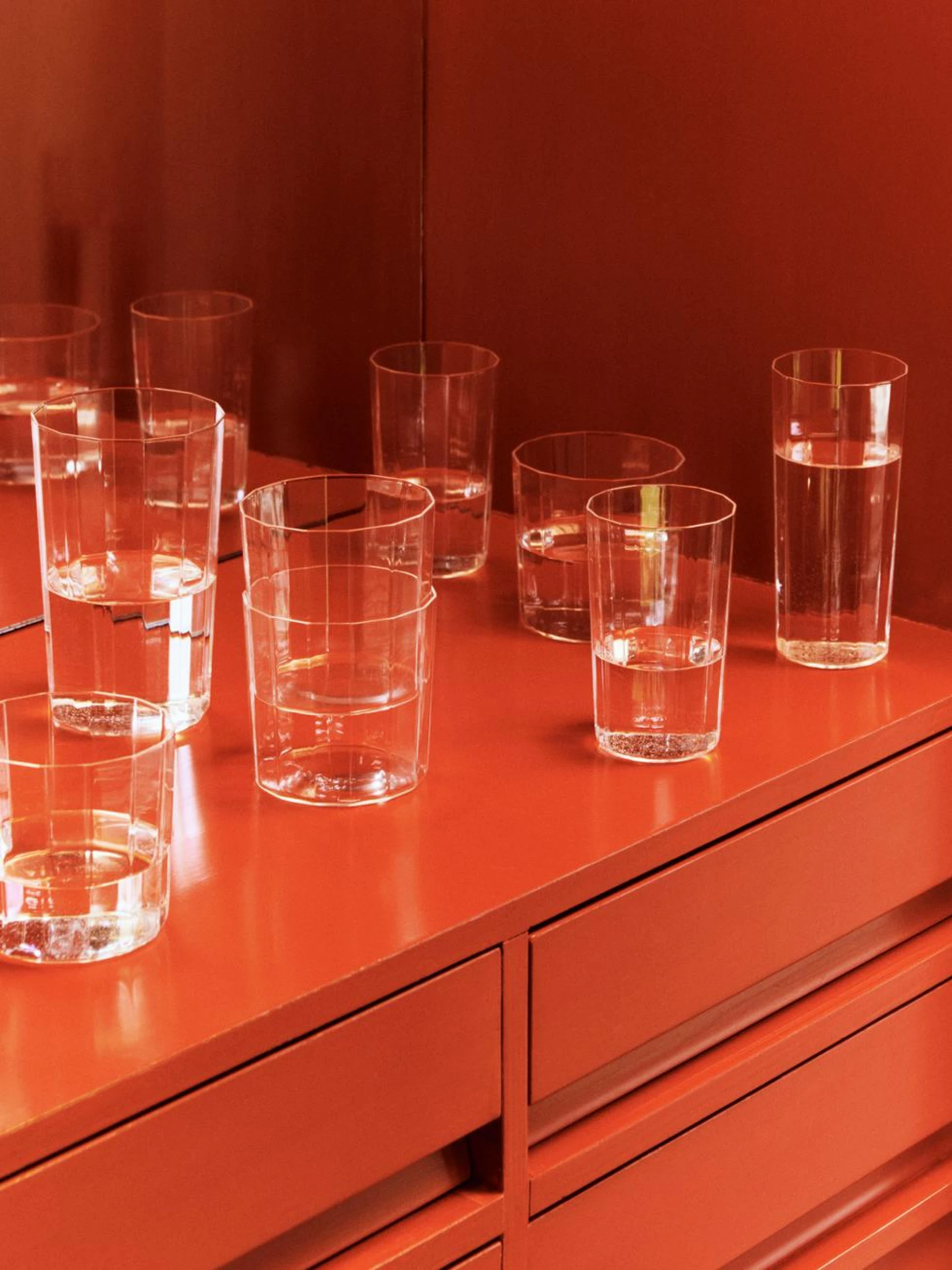 Angle Glass Set of 4 Large H13 Clear