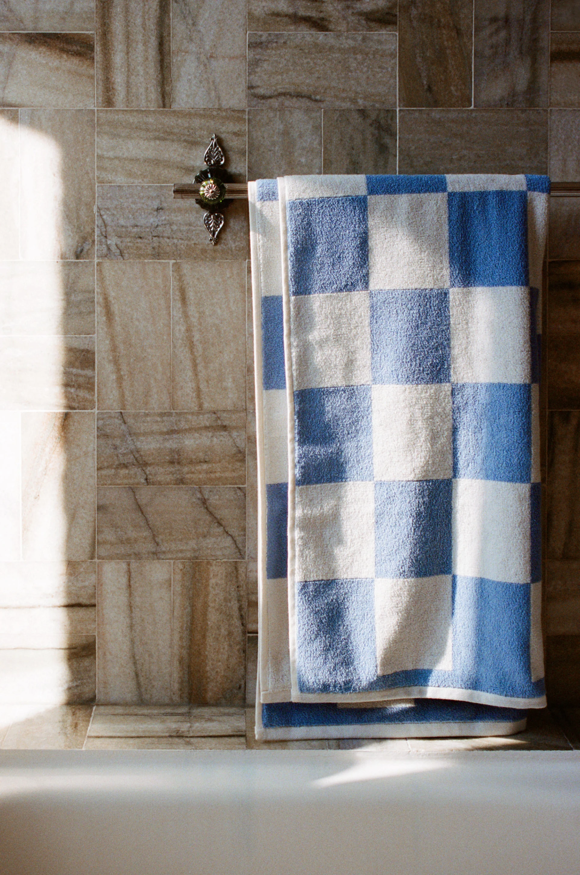 Check Bath Towel Sky blue