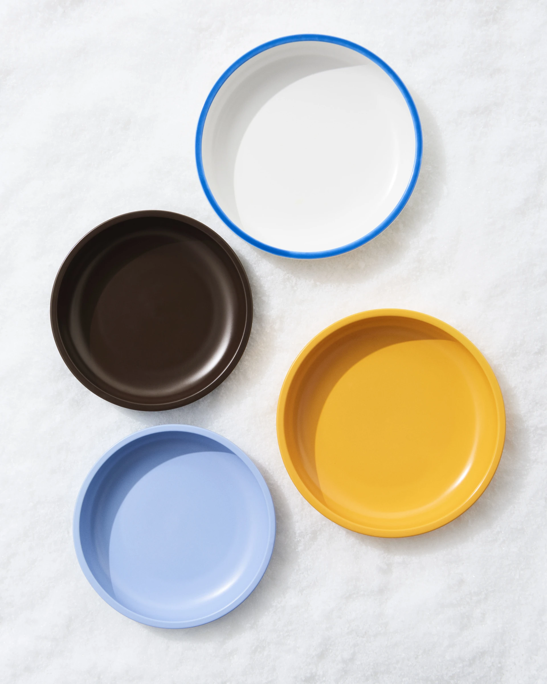 Sobremesa Serving Bowl L White with blue rim