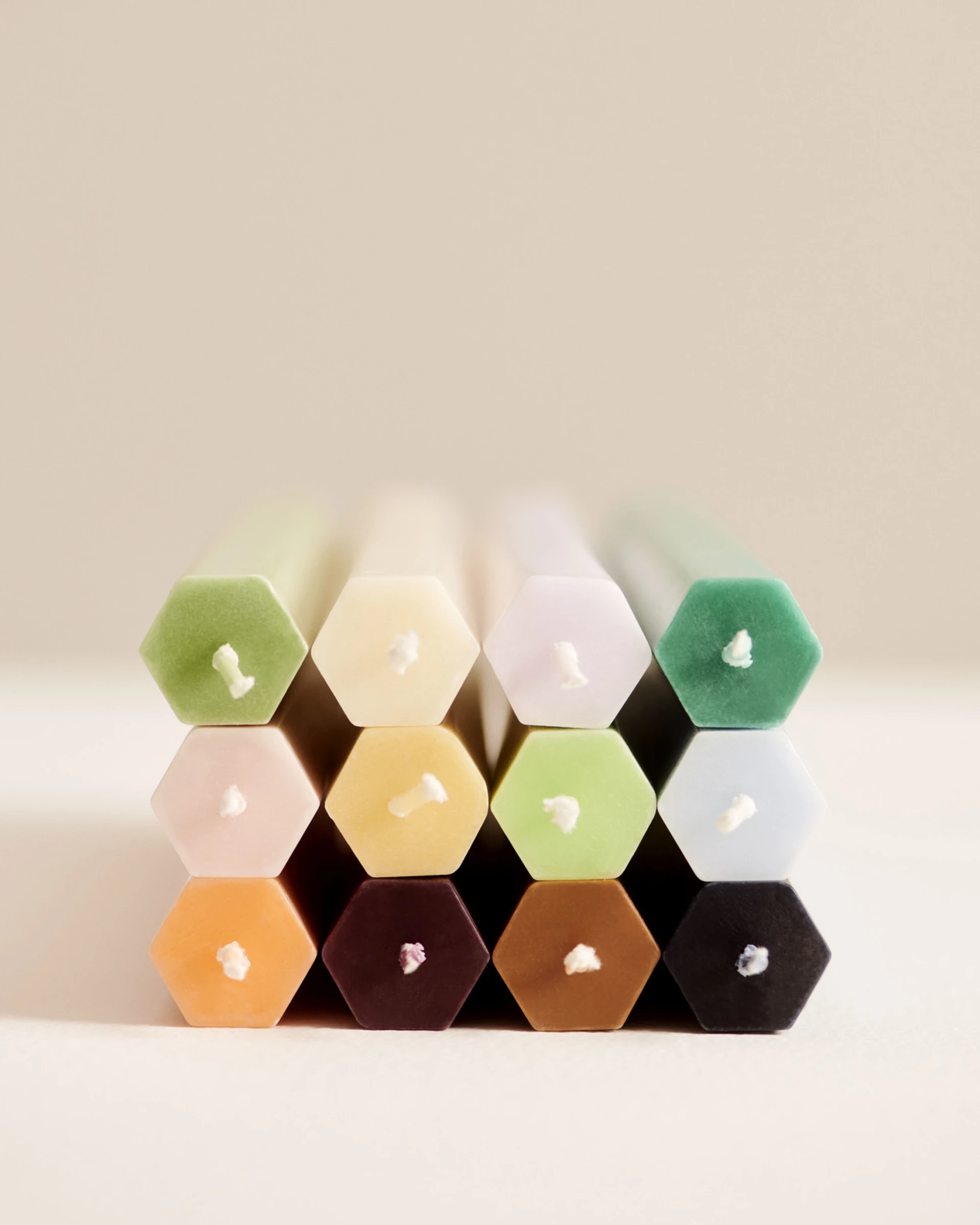 Hexagon Candle Pastel Set of 4