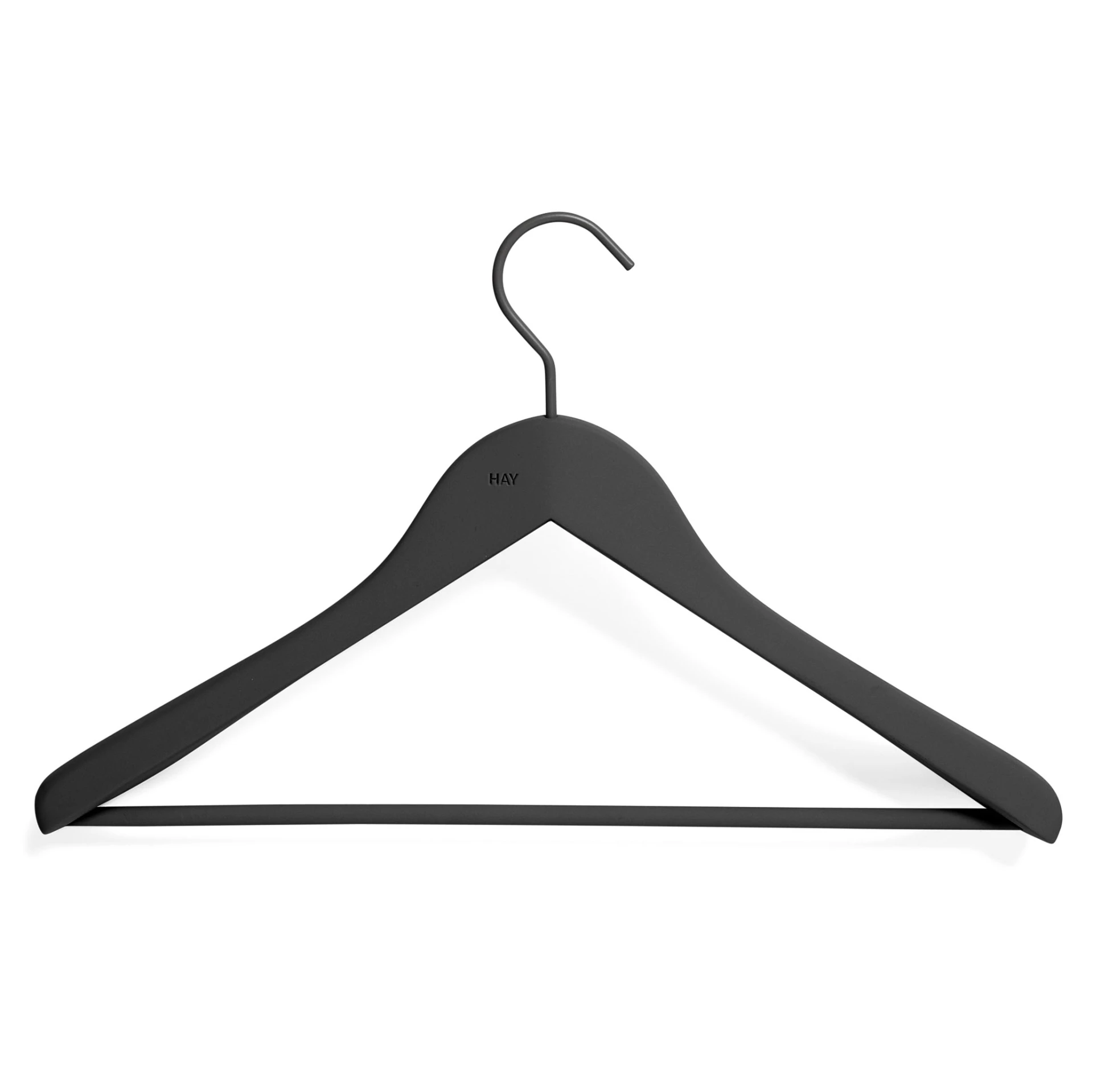 Soft Coat Hanger with Bar Set of 4 Wide Black