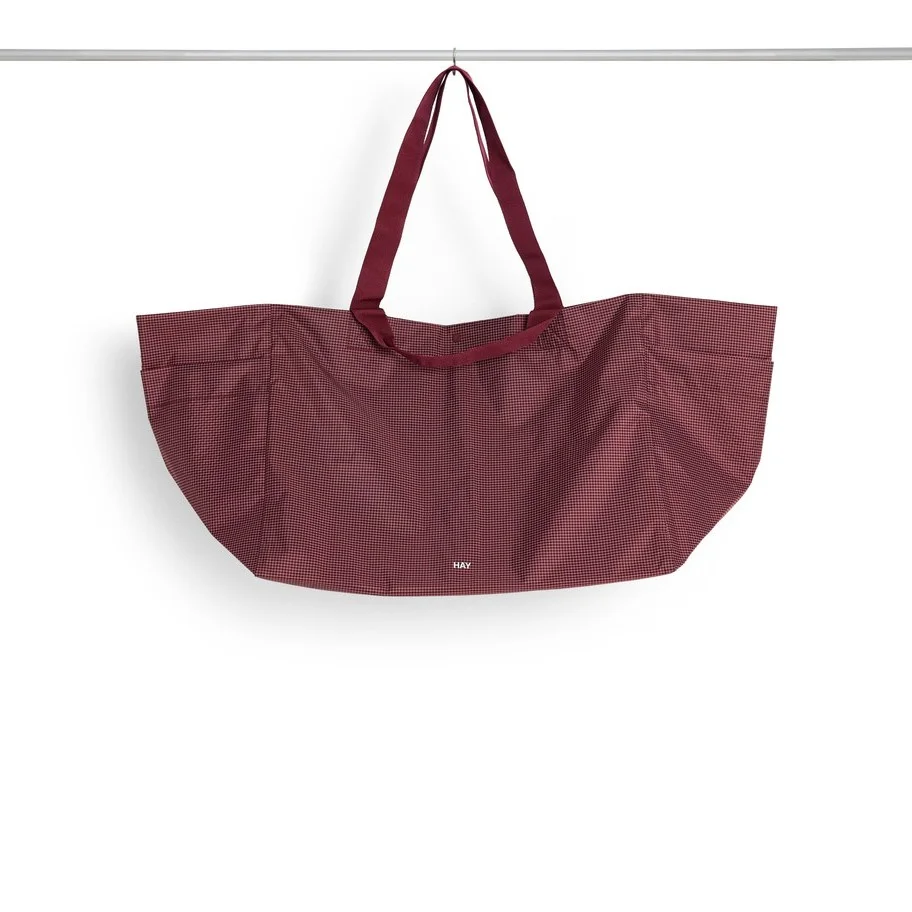 Grid Weekend Bag Large Burgundy