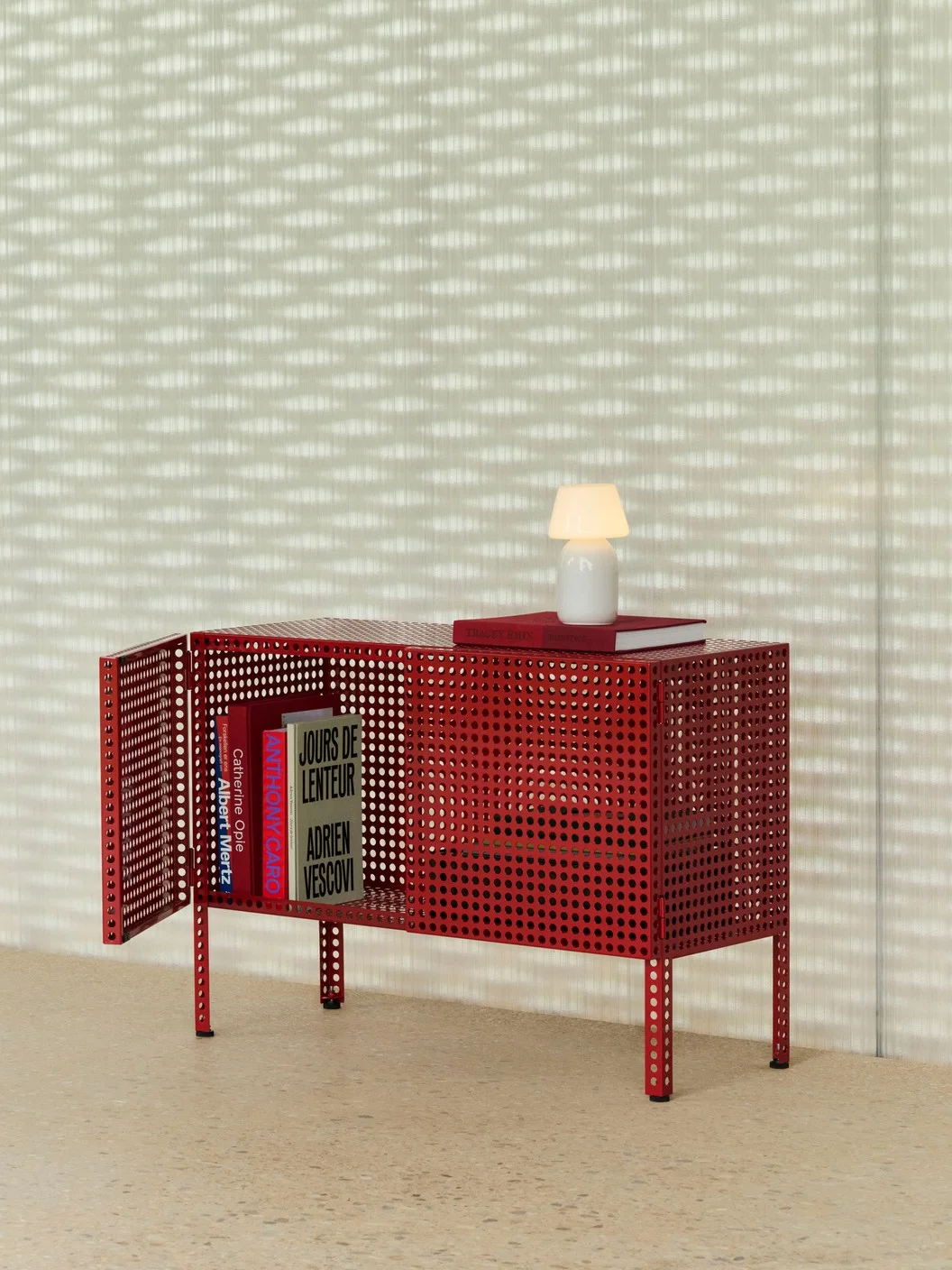 Perforated Cabinet Floor Small Wine red