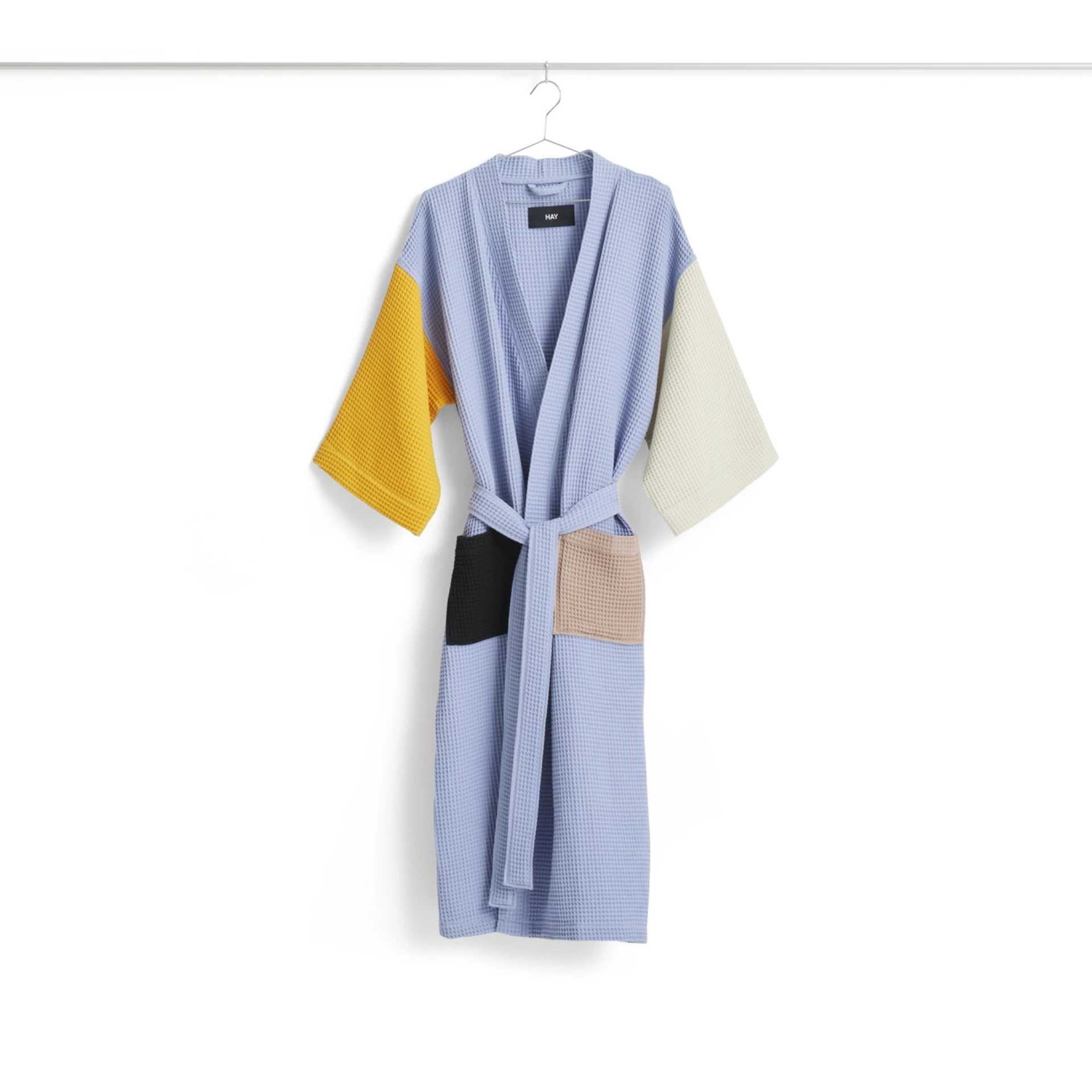 Waffle Bathrobe Dusty blue, multi