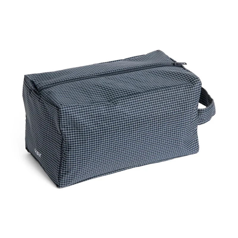 Grid Wash Bag Medium Dark blue