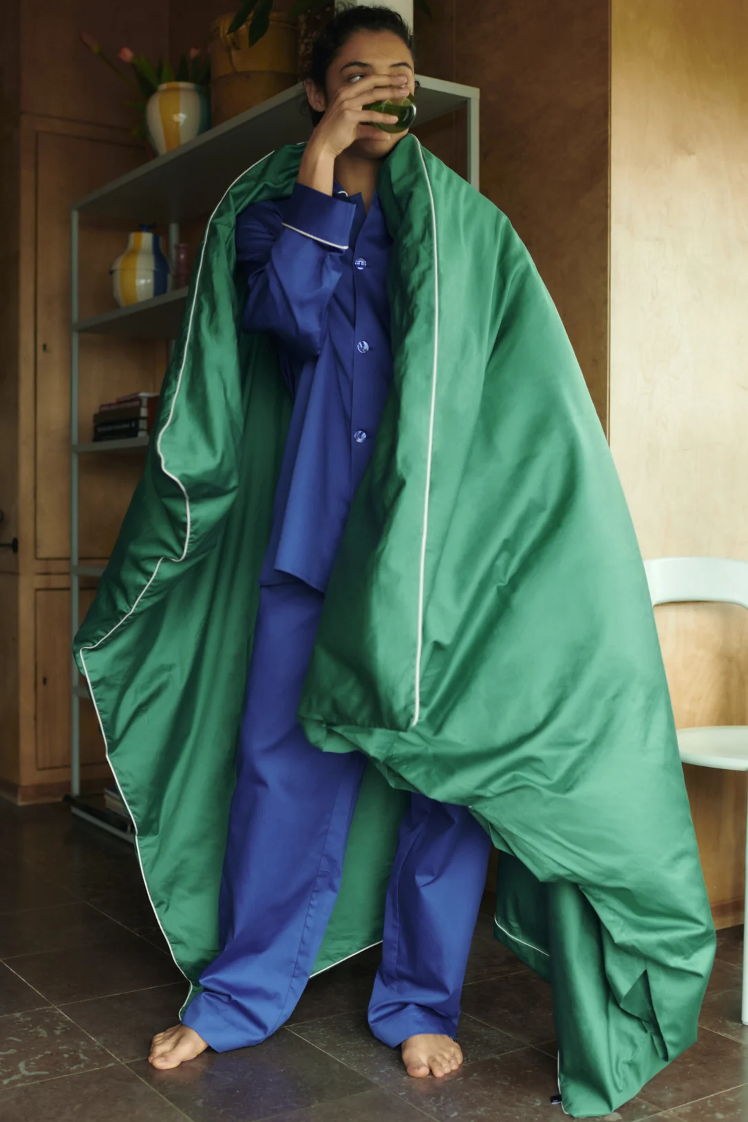 Outline Pyjama L/S Shirt XS/S Vivid blue