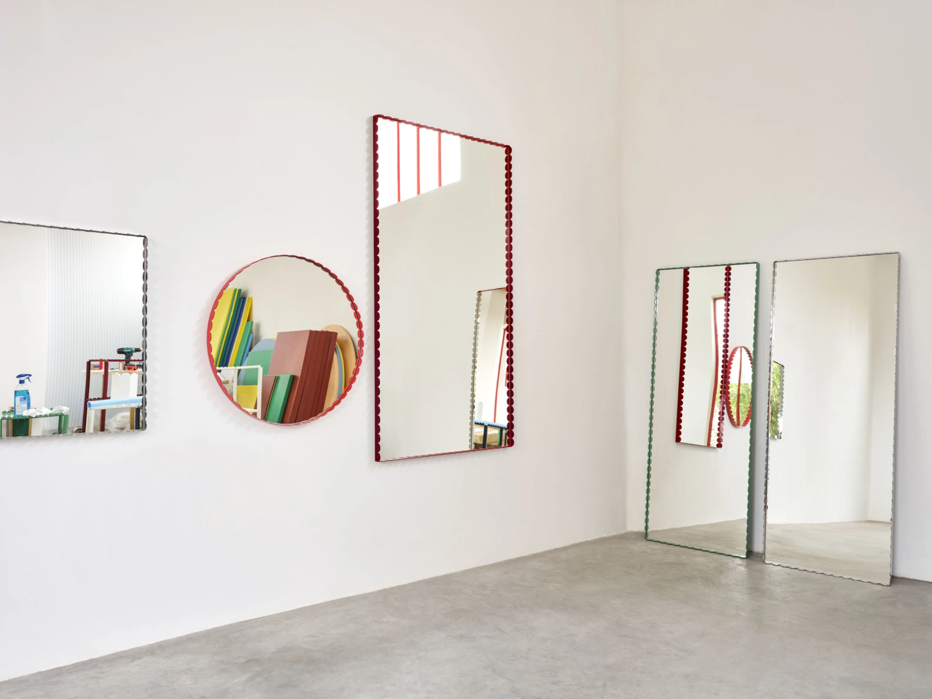 Arcs Mirror Rectangle L Burgundy