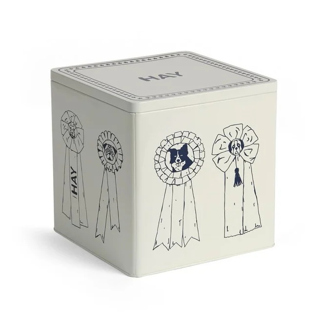 HAY Dogs Tin Large Blue and white