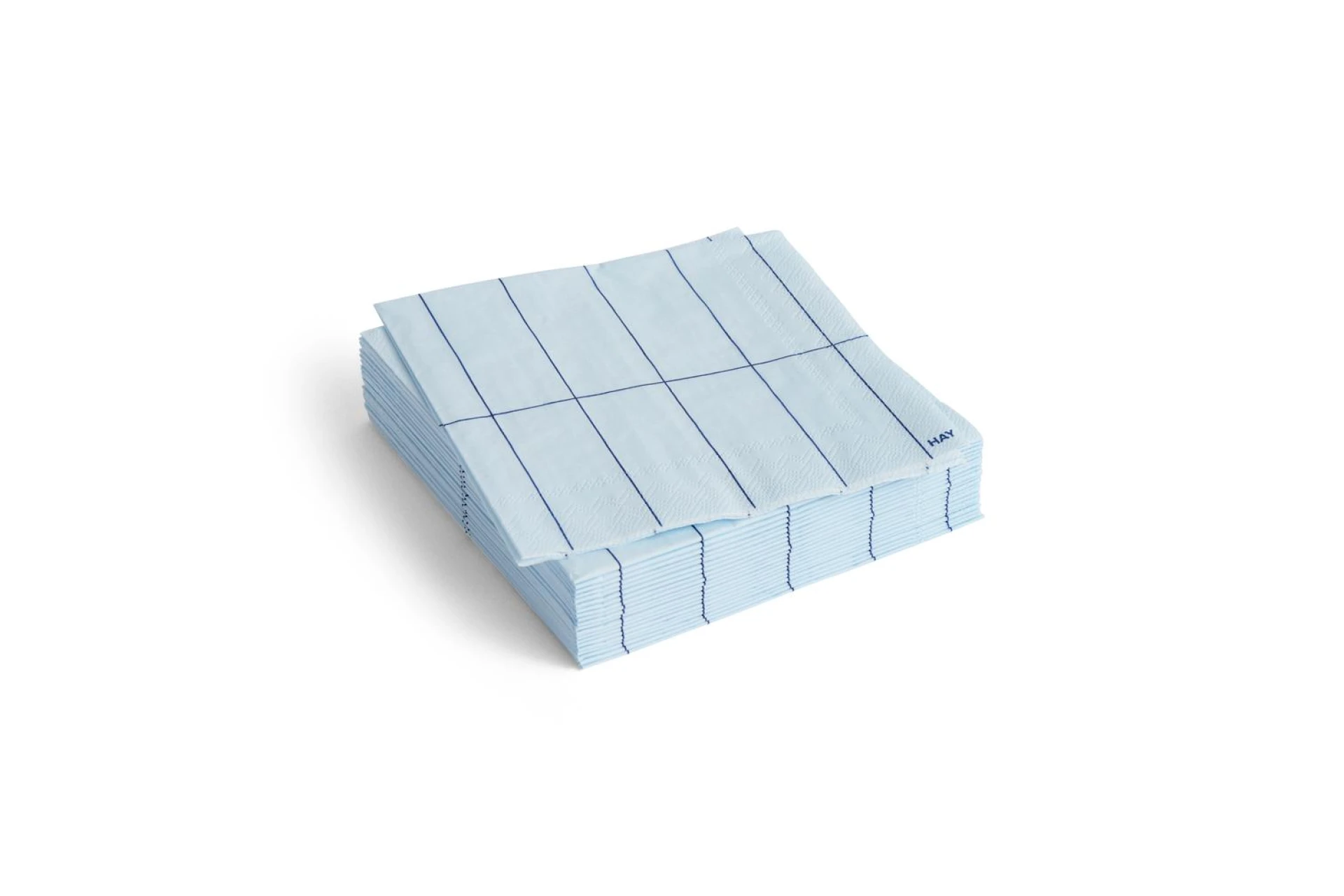 Pattern Napkins Set of 20 Cocktail Light blue and blue grid