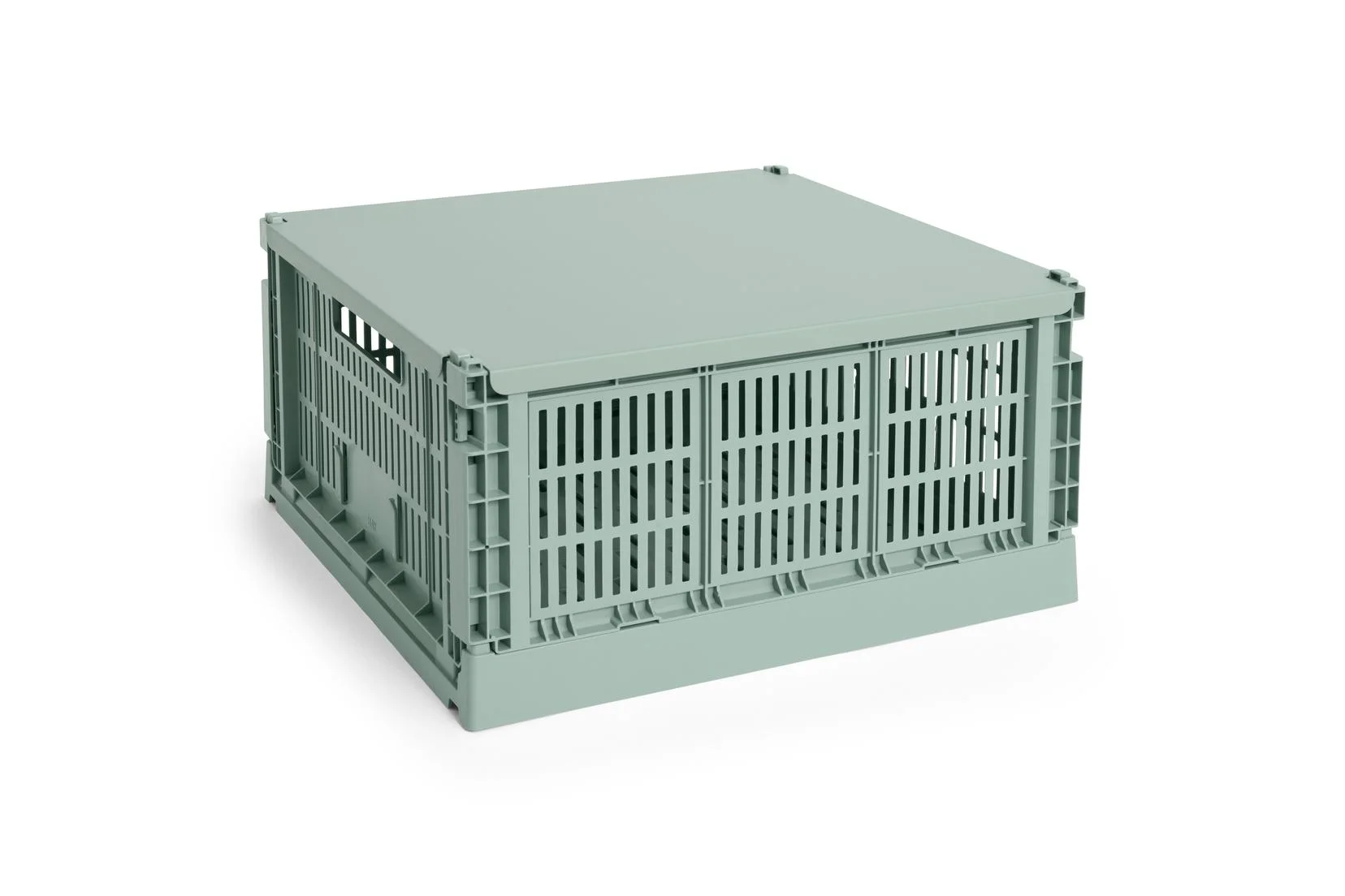 HAY Colour Crate Lid Metal Large Square Sage green
