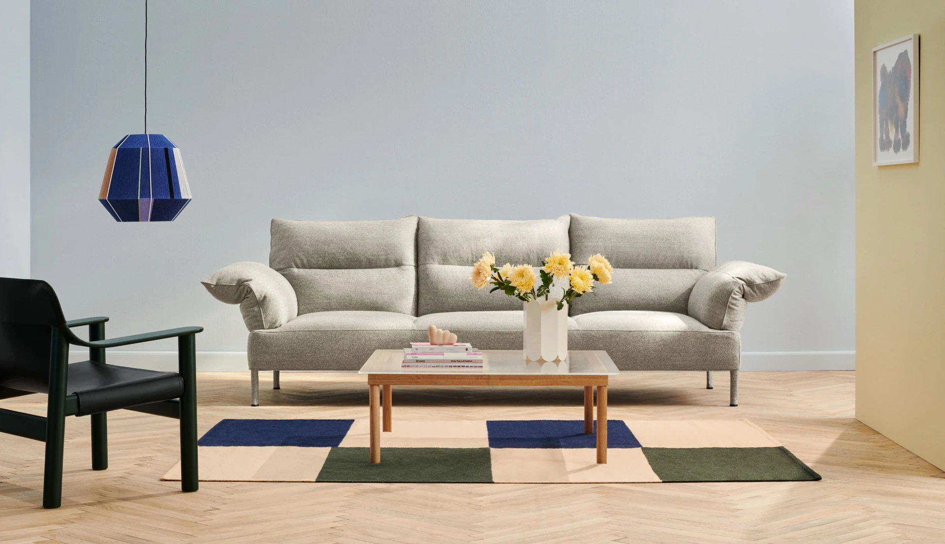 Ethan Cook Flat Works 170 x 240 Peach green check