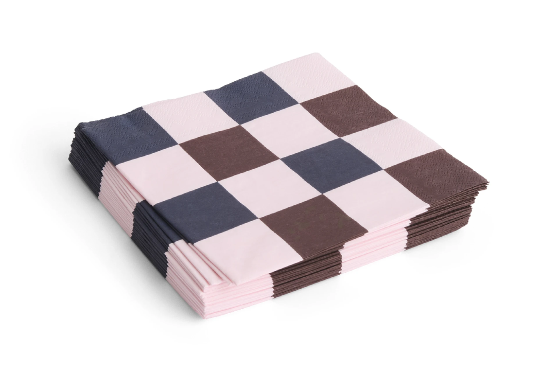 Pattern Napkins Set of 20 Dinner Light pink, bordeaux and black M check