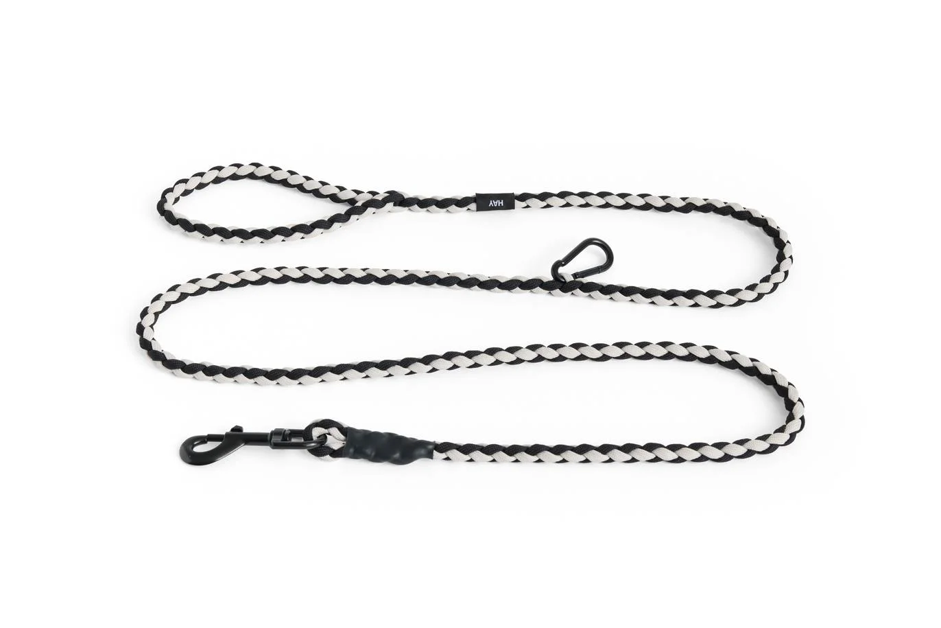 HAY Dogs Leash Braided Adjustable M/L Black, white