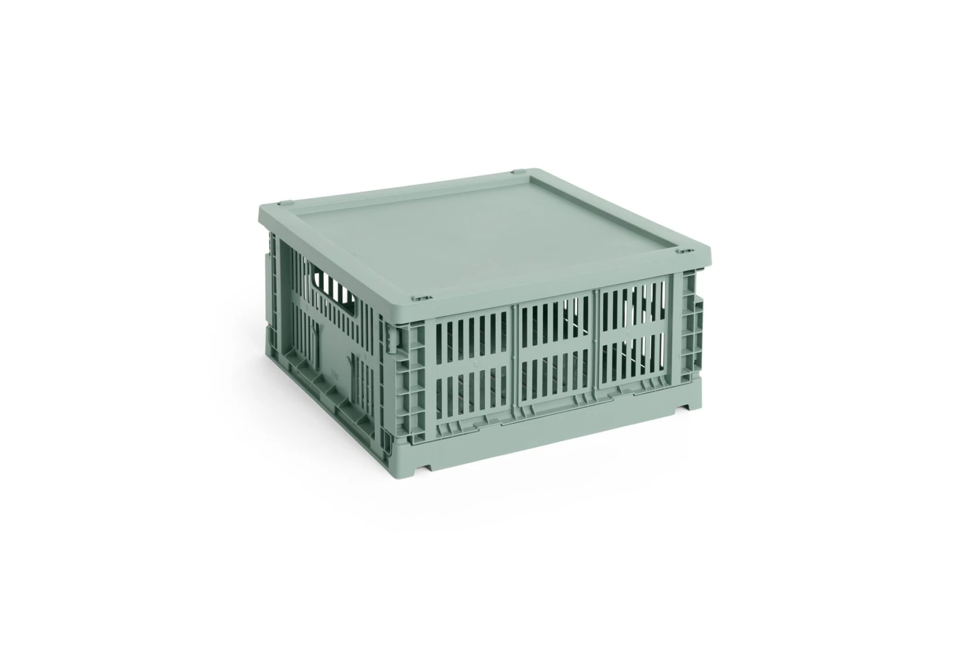 HAY Colour Crate Lid Plastic Medium Square/Cube Sage green