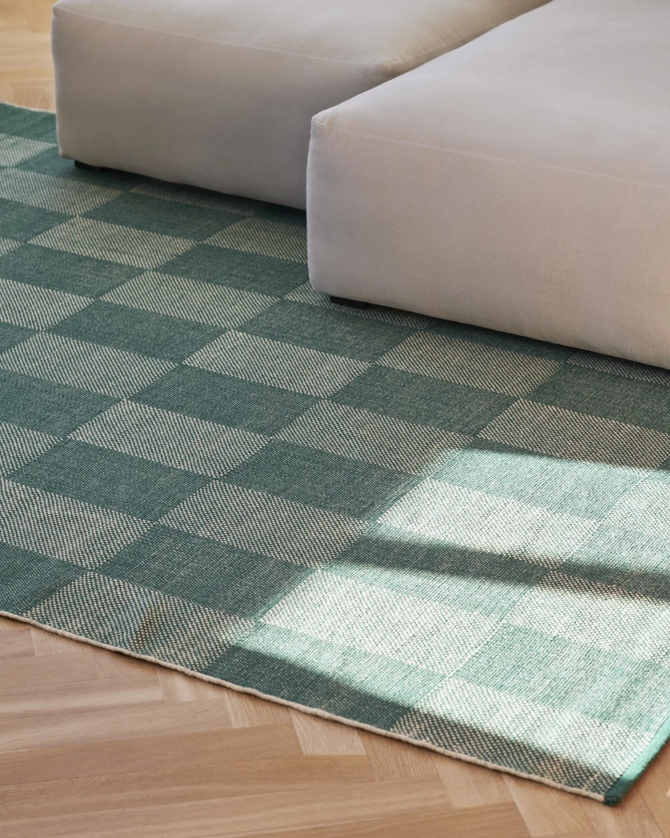 Check Rug 170 x 240 Green S Check