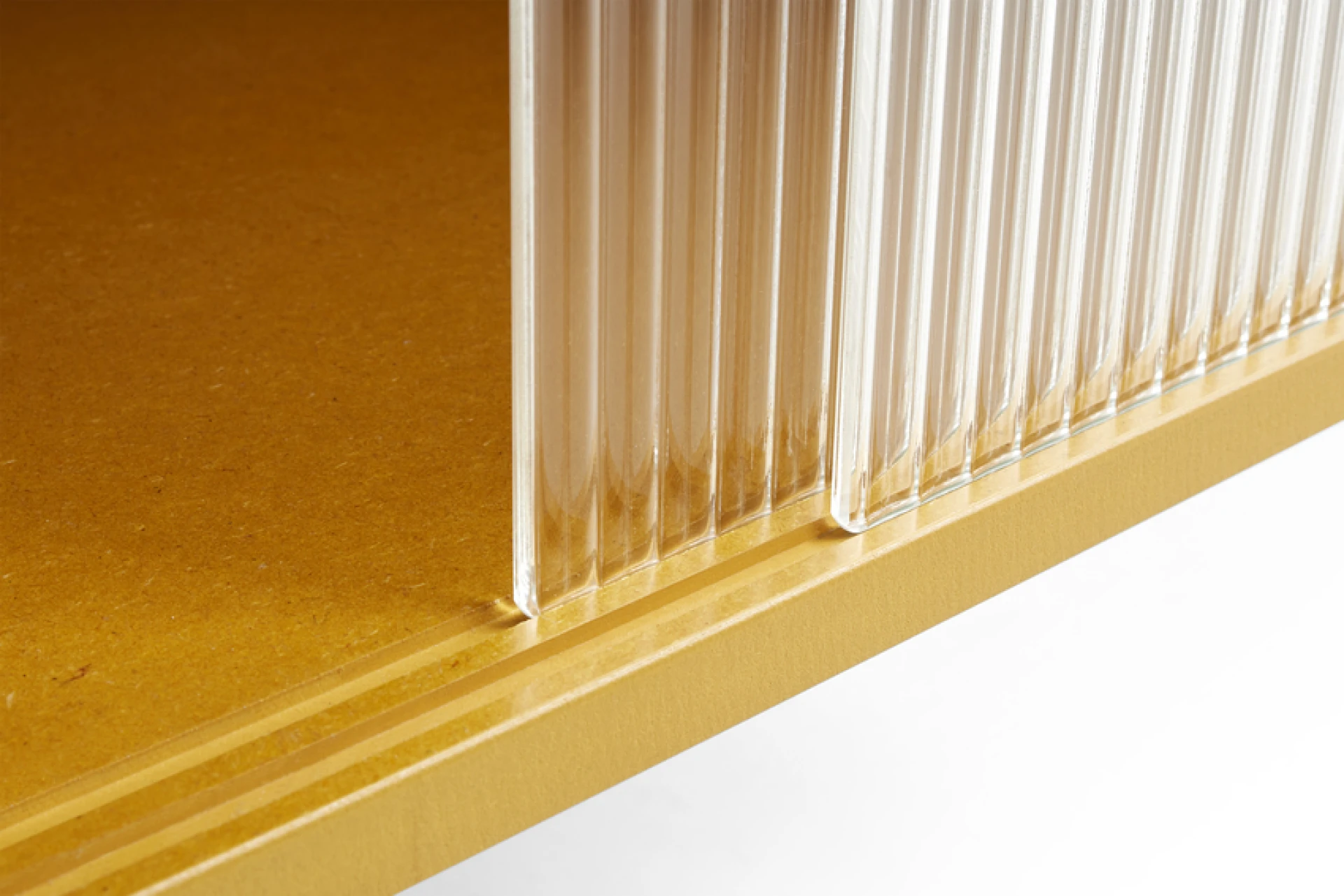 Colour Cabinet Tall Yellow w. Glass doors