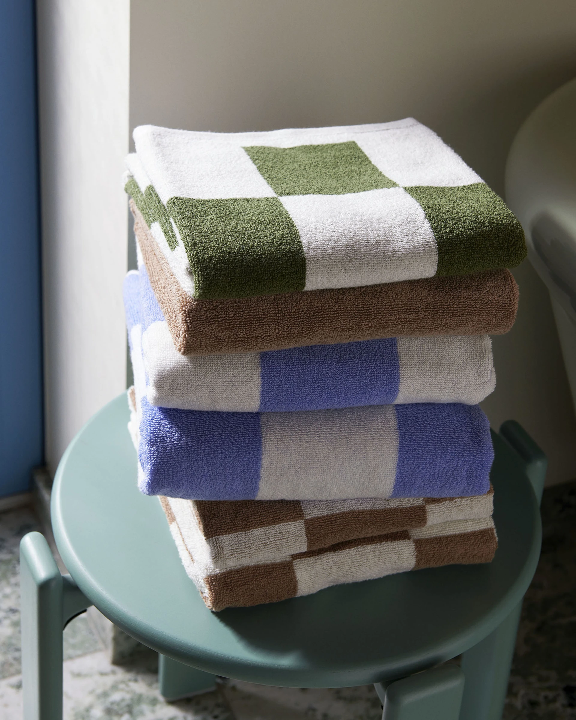 Check Hand Towel Sky blue