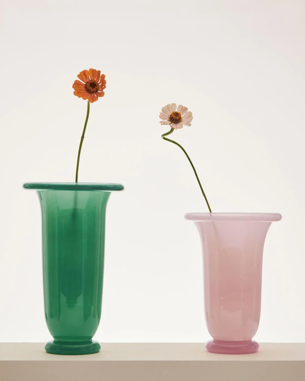 Empire Vase Large Green with dark green rim