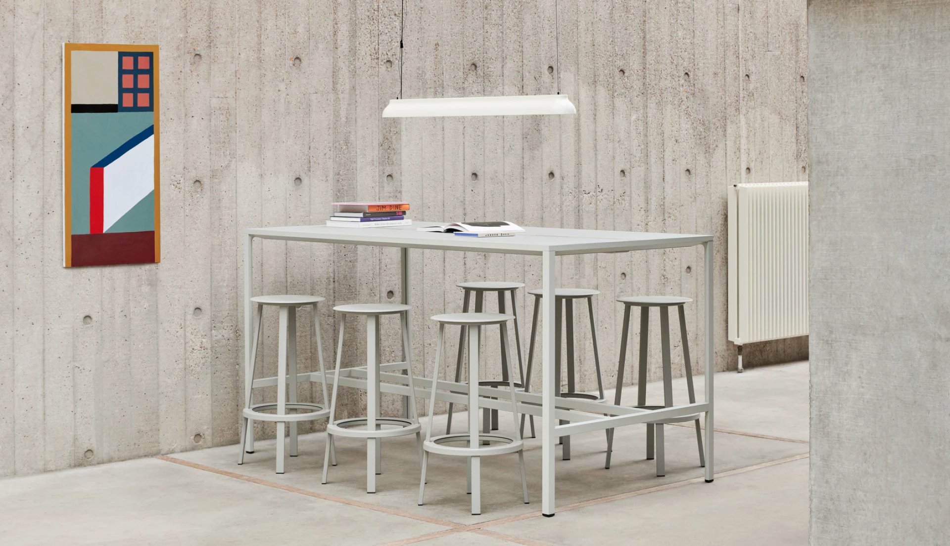 Revolver Bar Stool High H76 Sky grey