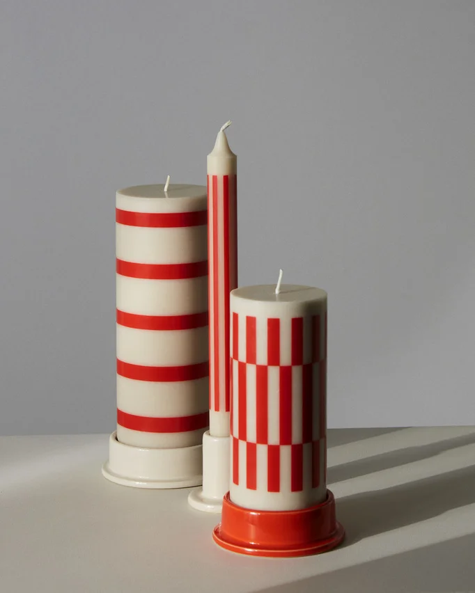 Column Candleholder Small Light grey