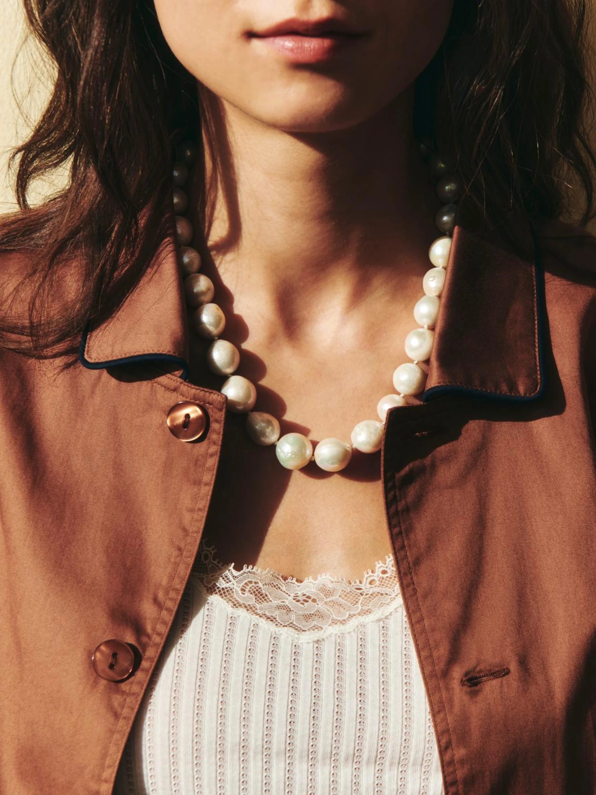 Outline Pyjama L/S Shirt S/M Milk chocolate