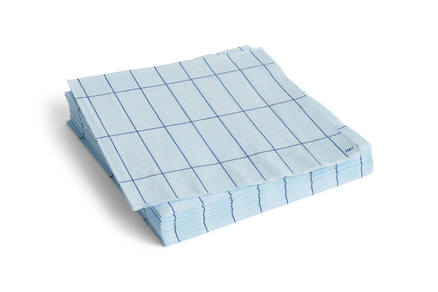 Pattern Napkins Set of 20 Dinner Light blue and blue grid