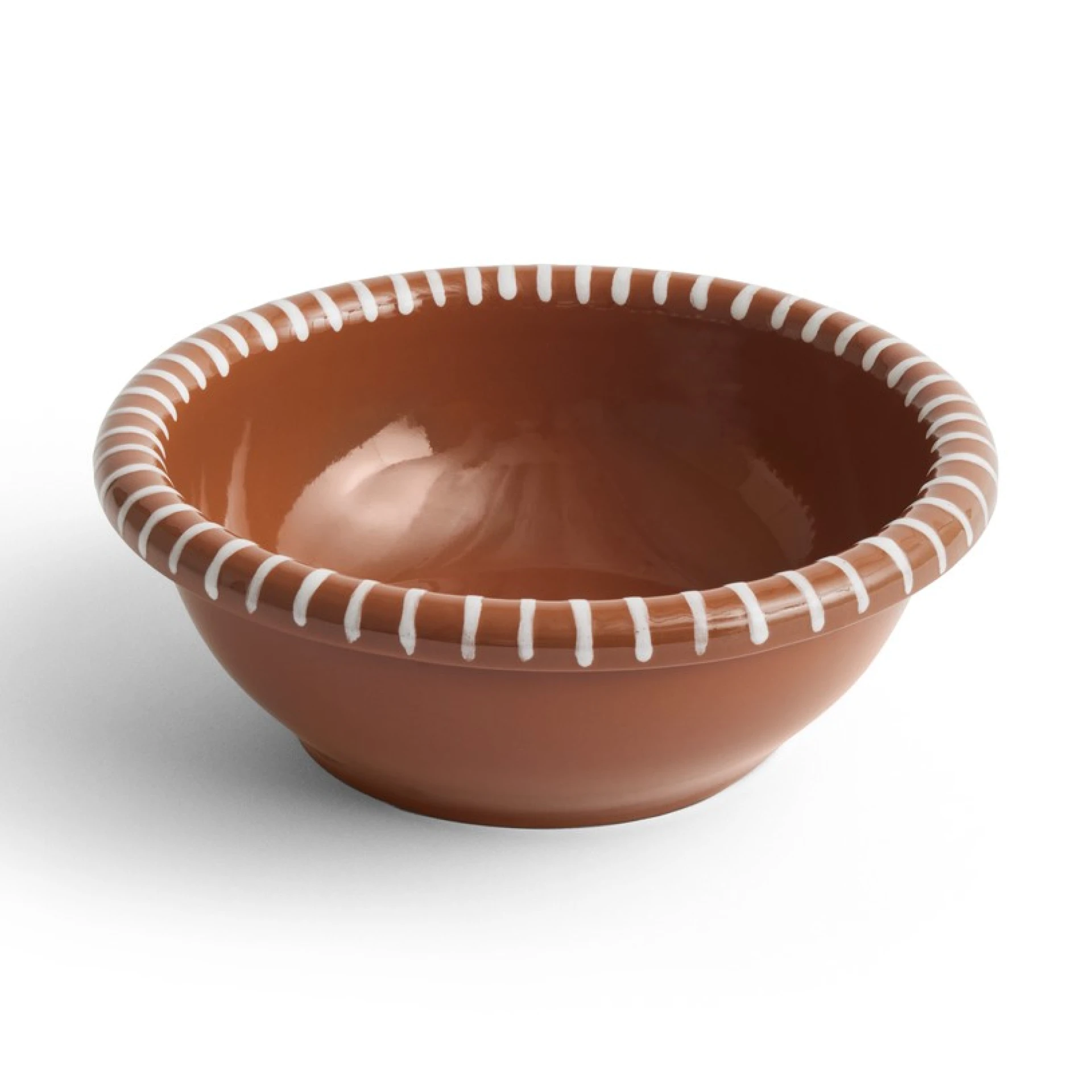 Barro Salad Bowl Large Natural with stripes
