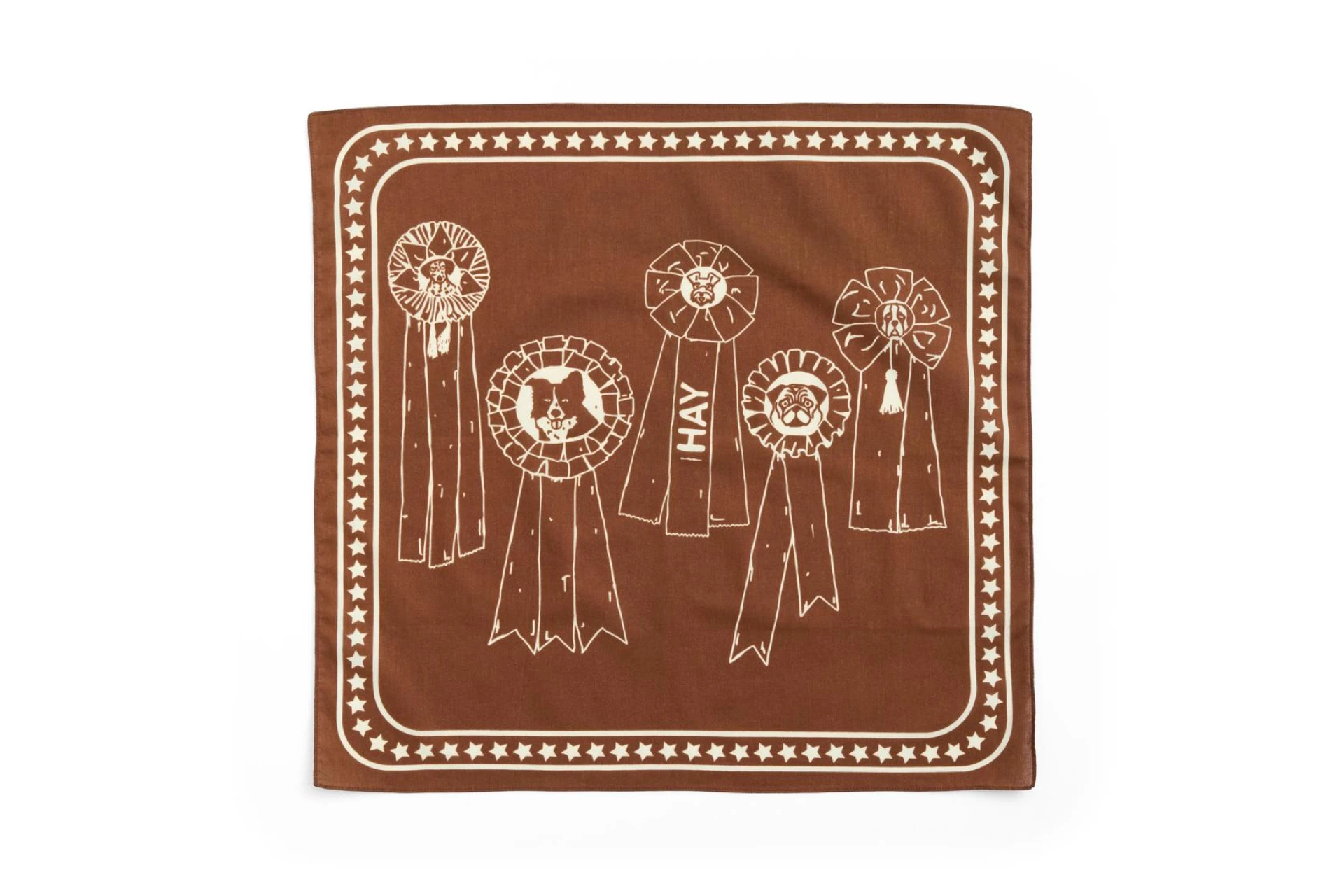 HAY Dogs Scarf (Recycled) 55 x 55 Brown