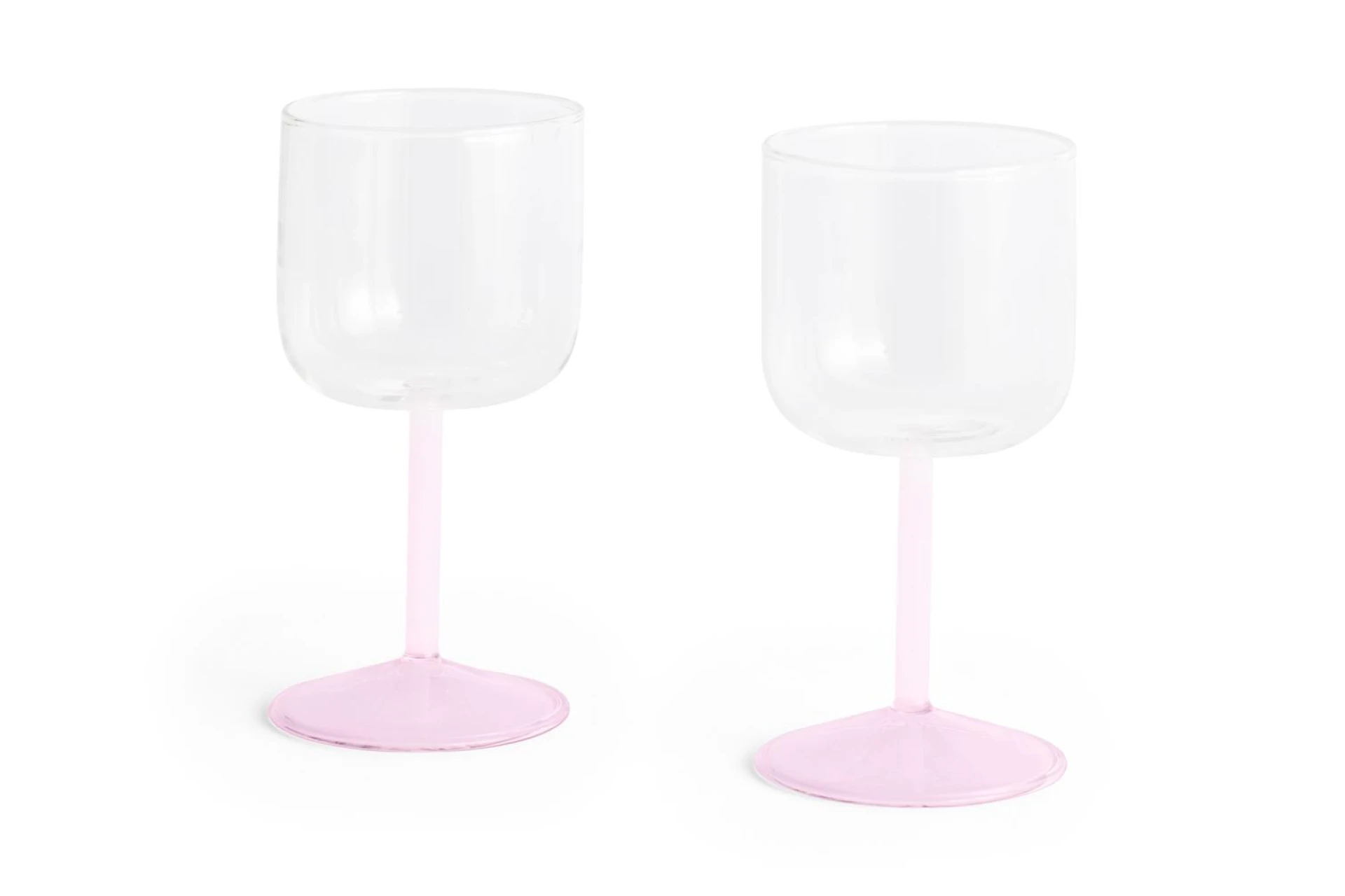 Tint Wine Glass Set of 2 Clear, jade light pink and light pink