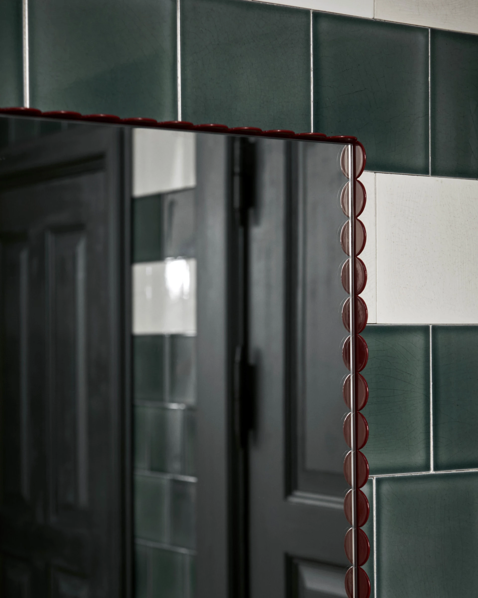 Arcs Mirror Rectangle L Burgundy