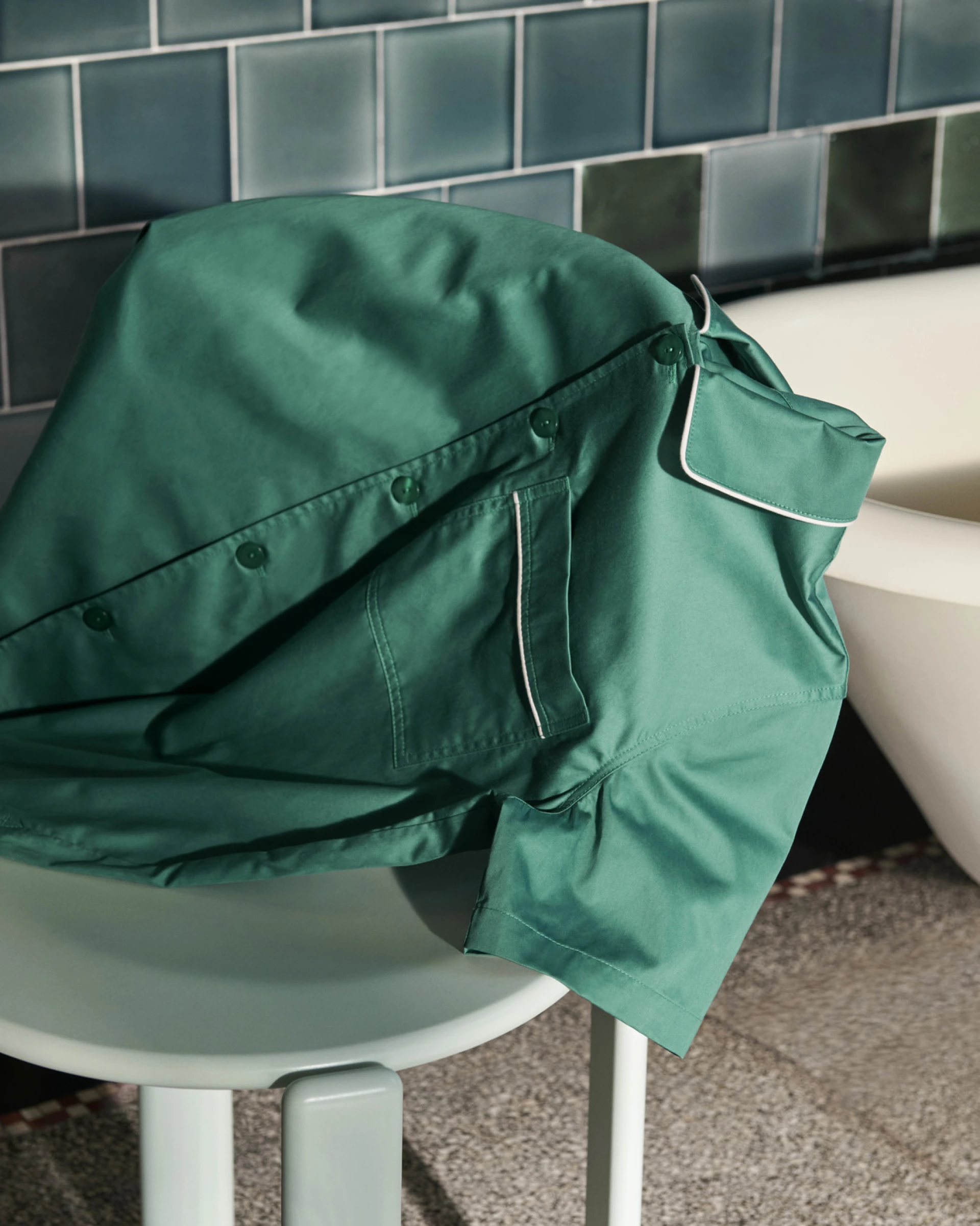 Outline Pyjama S/S Shirt S/M Emerald green